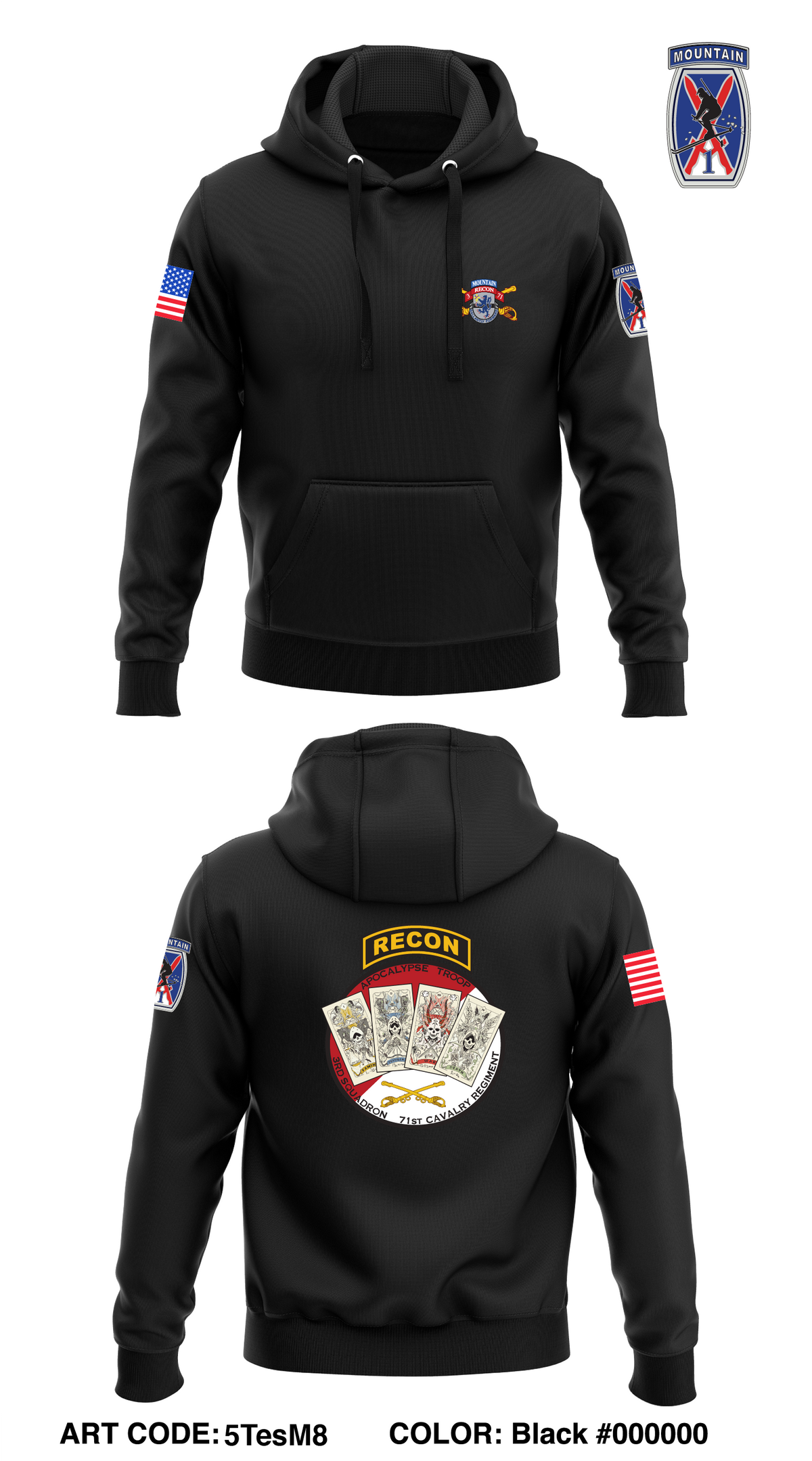 Apocalypse Troop, 3-71 CAV Core Men's Hooded Performance Sweatshirt - 5TesM8
