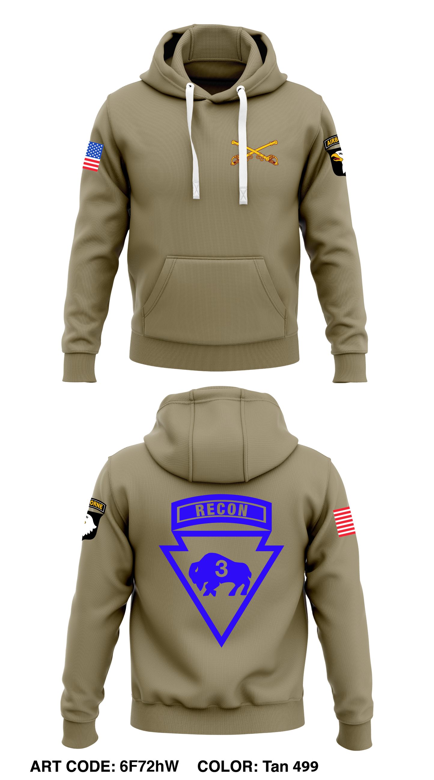 3rd PLT, B-TRP, 1-32 CAV, 11st ABN Core Men's Hooded Performance Sweatshirt - 6F72hW