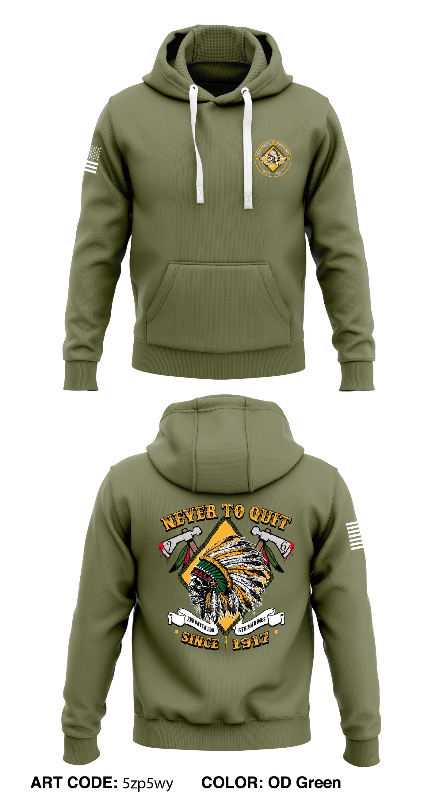 2/6 Marines Store 1 Core Men's Hooded Performance Sweatshirt - 5zP5Wy