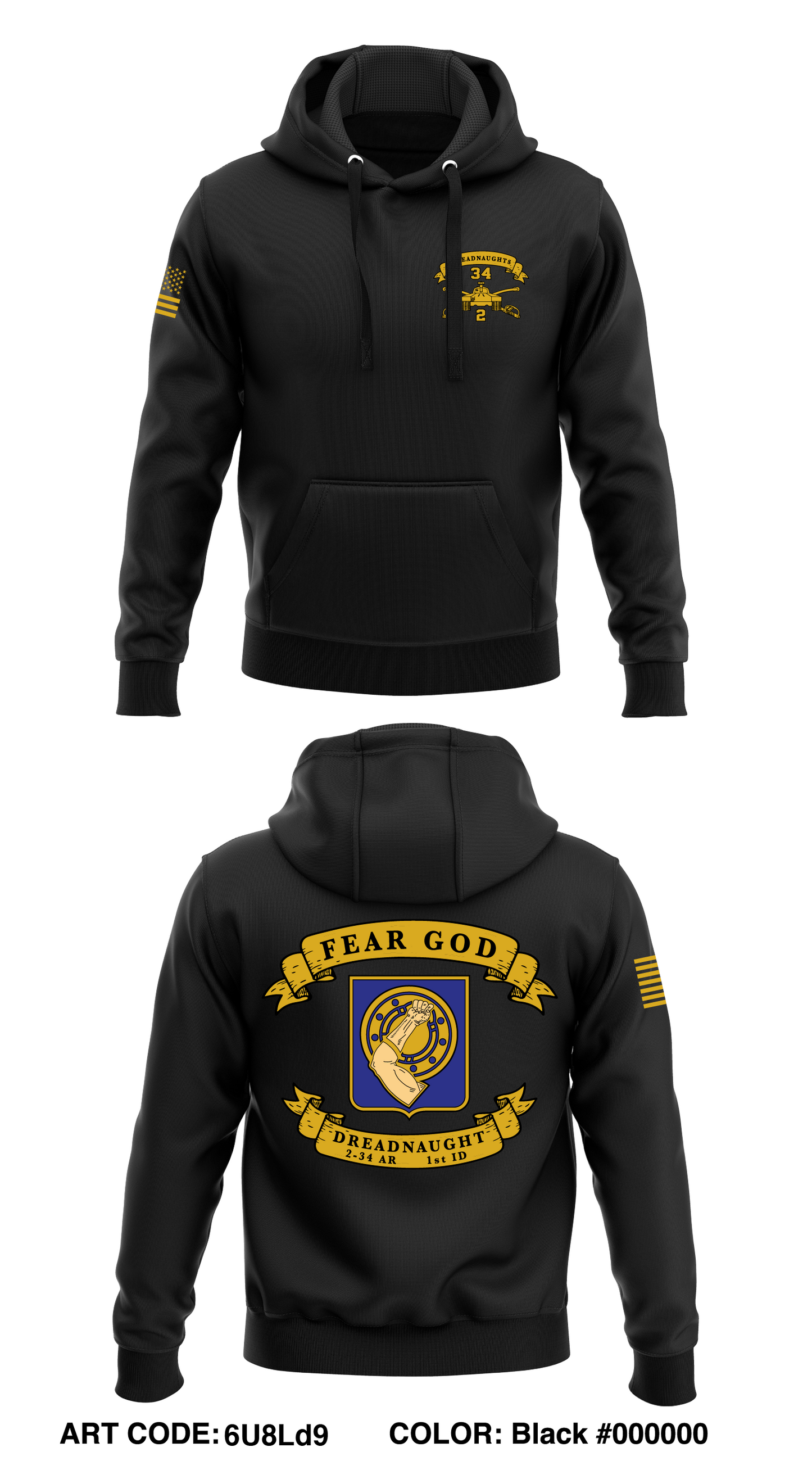 2-34 AR, 1ABCT Core Men's Hooded Performance Sweatshirt - 6U8Ld9