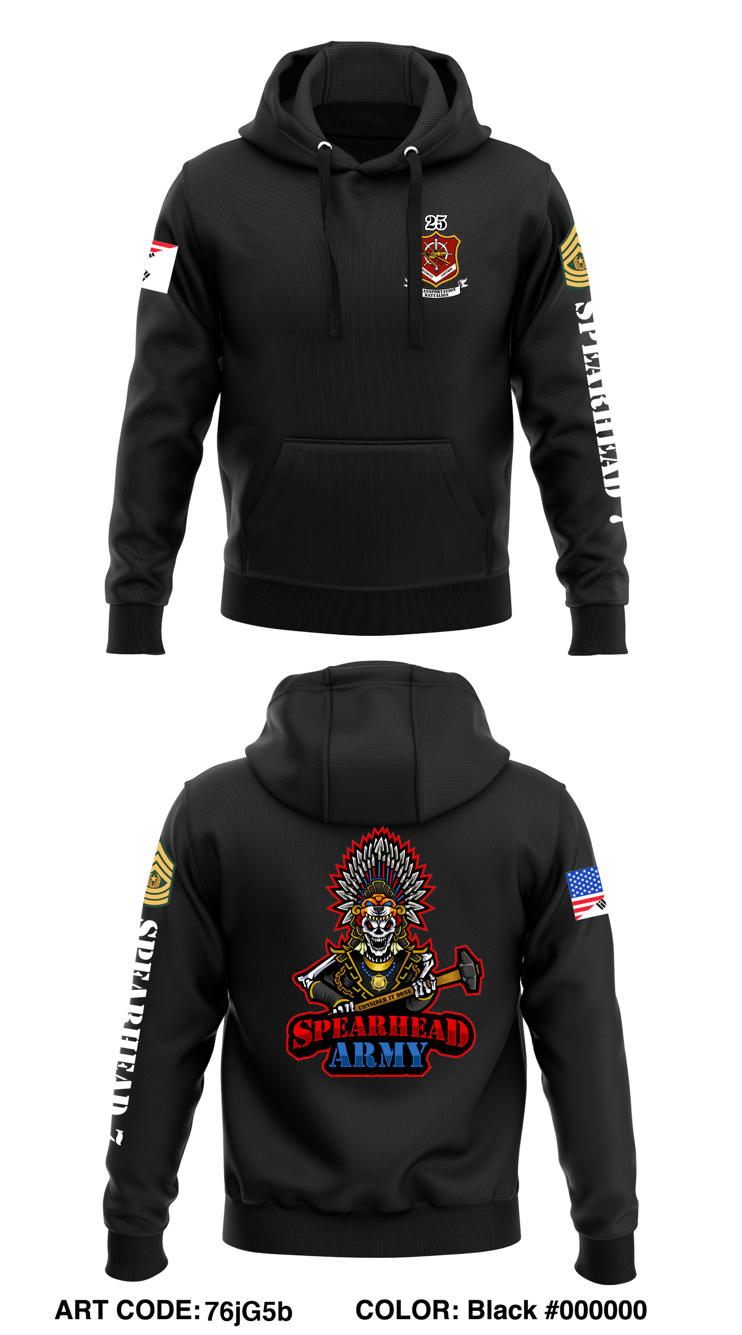 25th Transportation BN, S.Korea Core Men's Hooded Performance Sweatshirt - 76jG5b