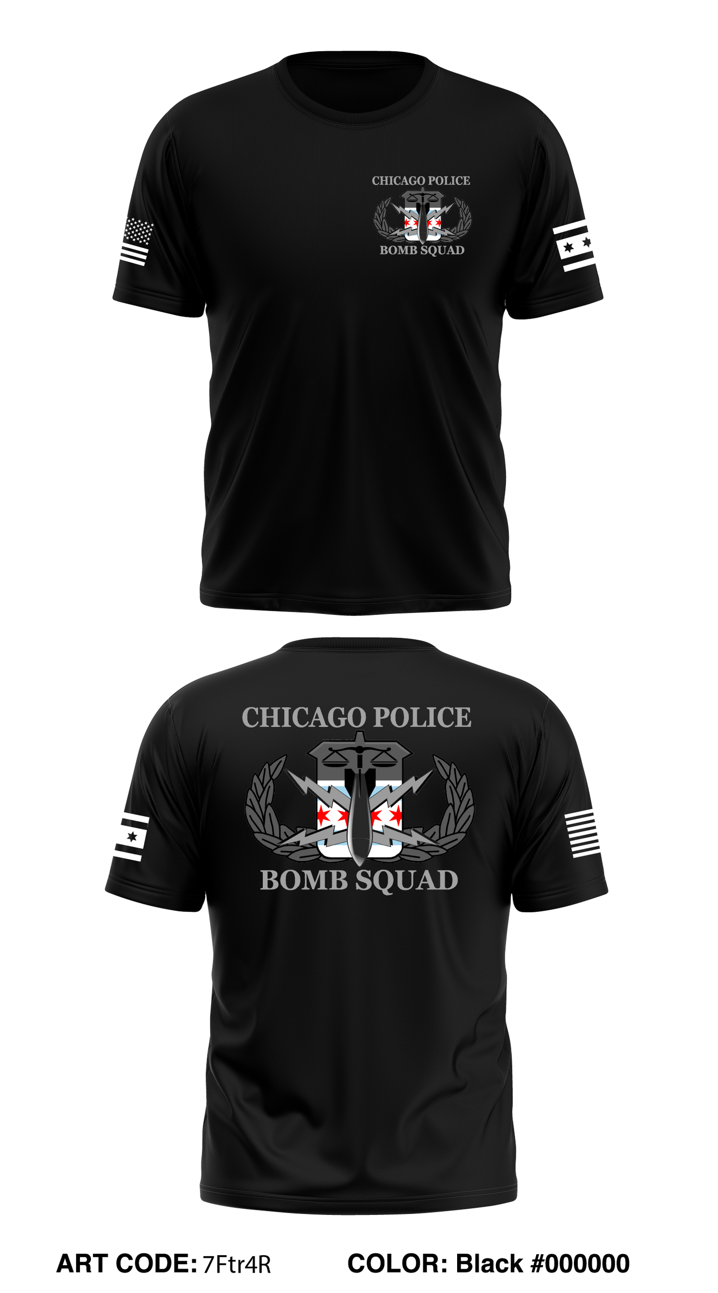 Chicago Bomb Squad Store 1 Core Men's SS Performance Tee -7Ftr4R