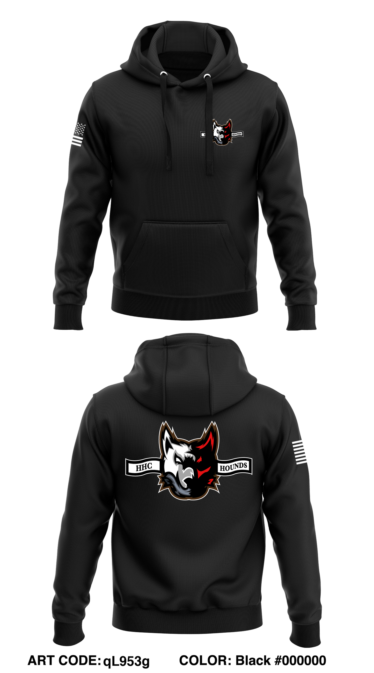 HHC HOUNDS 186 BSB Core Men's Hooded Performance Sweatshirt - qL953g
