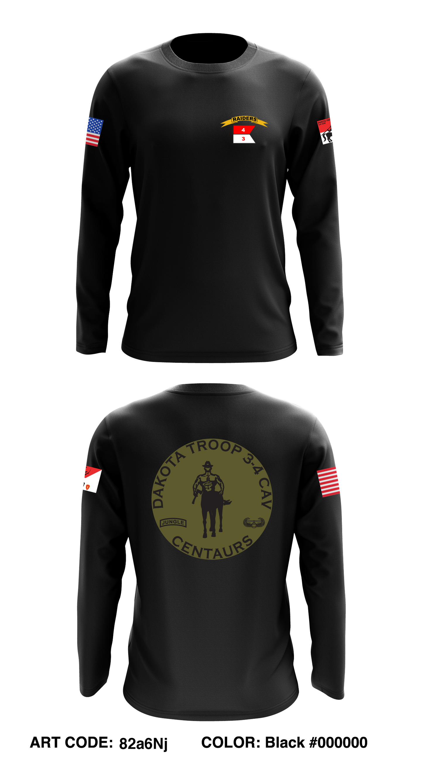D TRP, 3/4 CAV, 25ID Core Men's LS Performance Tee - 82a6Nj