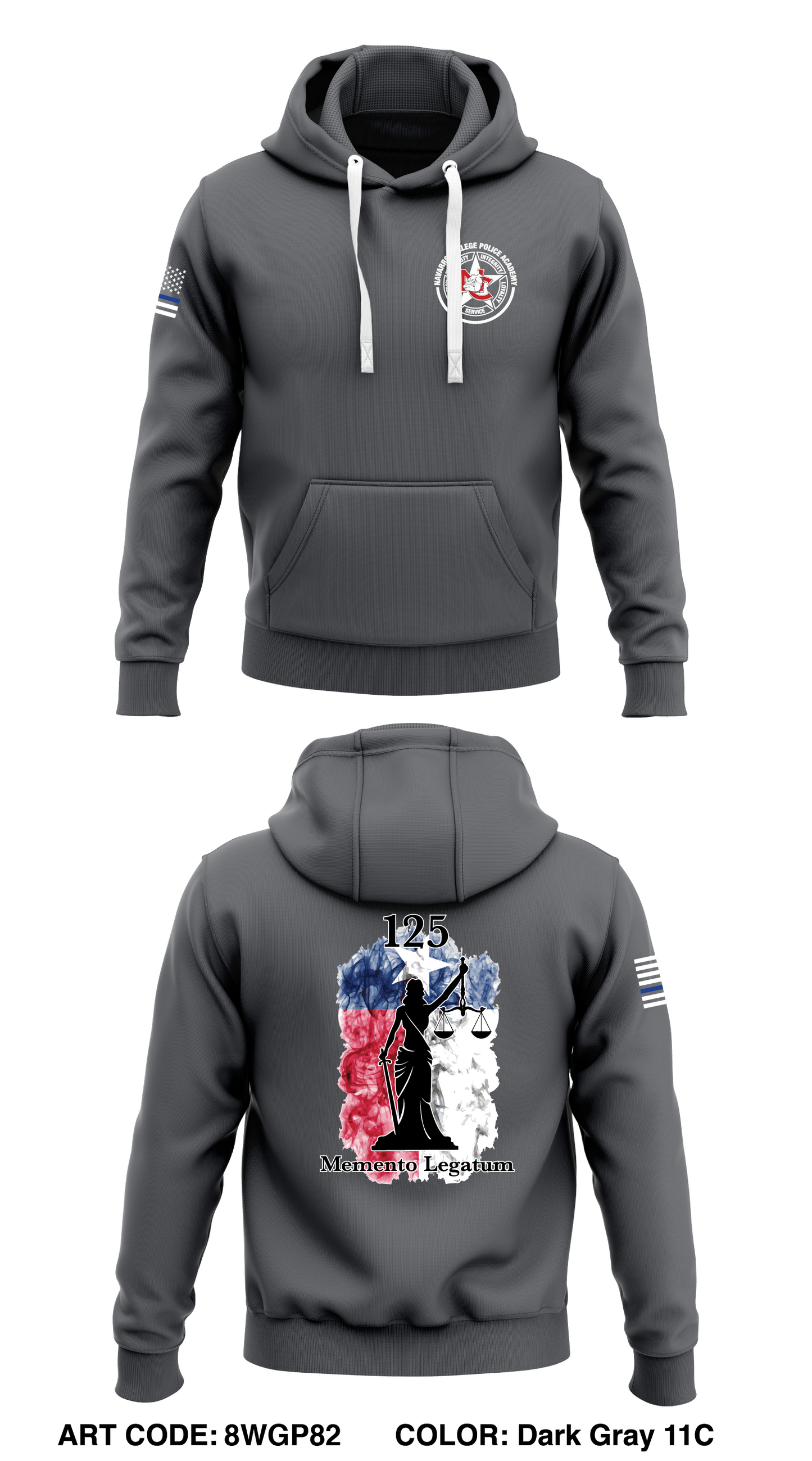 Navarro College Police Academy Core Men's Hooded Performance Sweatshirt - 8WGP82