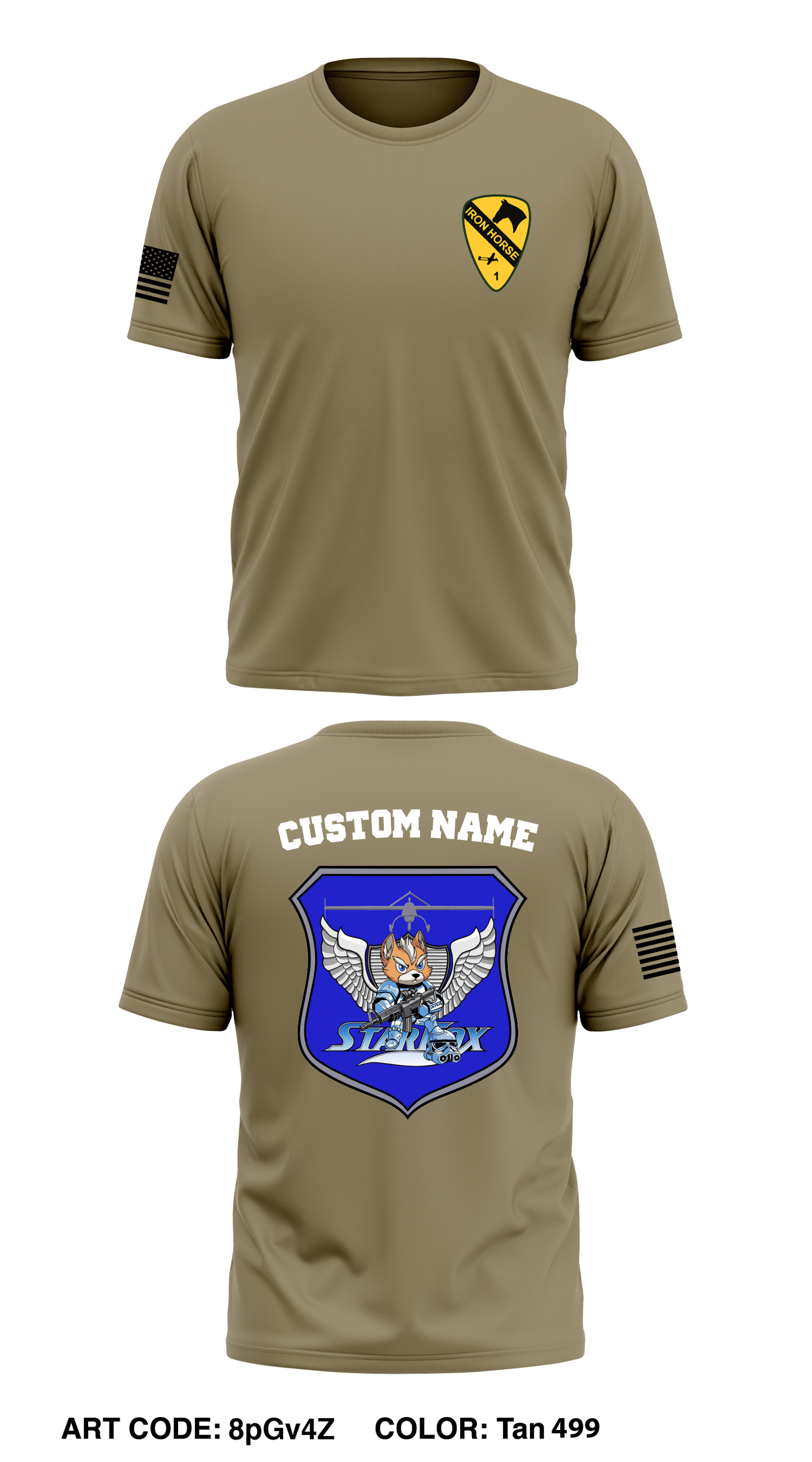 CUSTOM 1 Cav 91st BEB Starfox Core Men's SS Performance Tee - 8pGv4Z