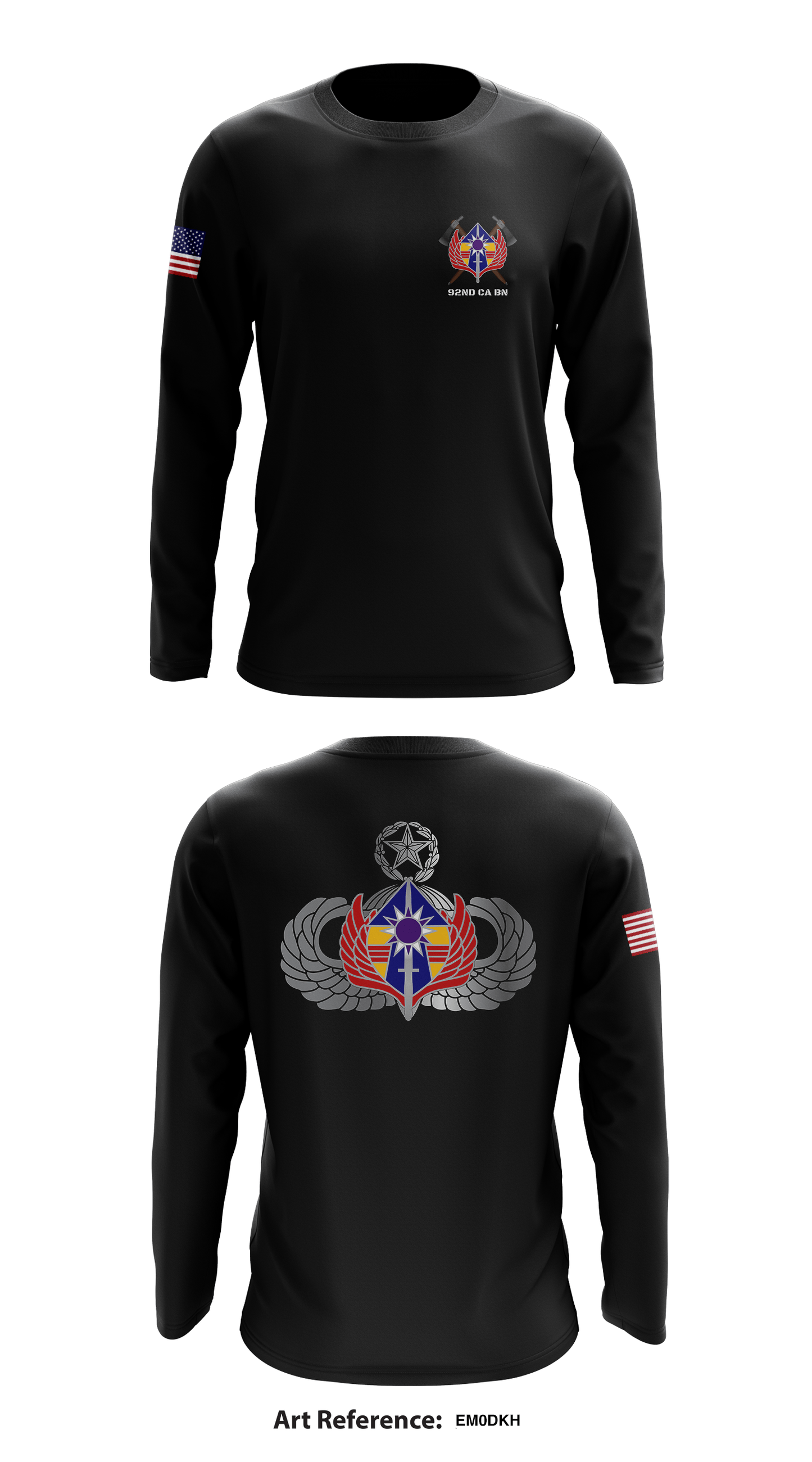92nd ca bn Store 1 Core Men's LS Performance Tee - EM0dkh