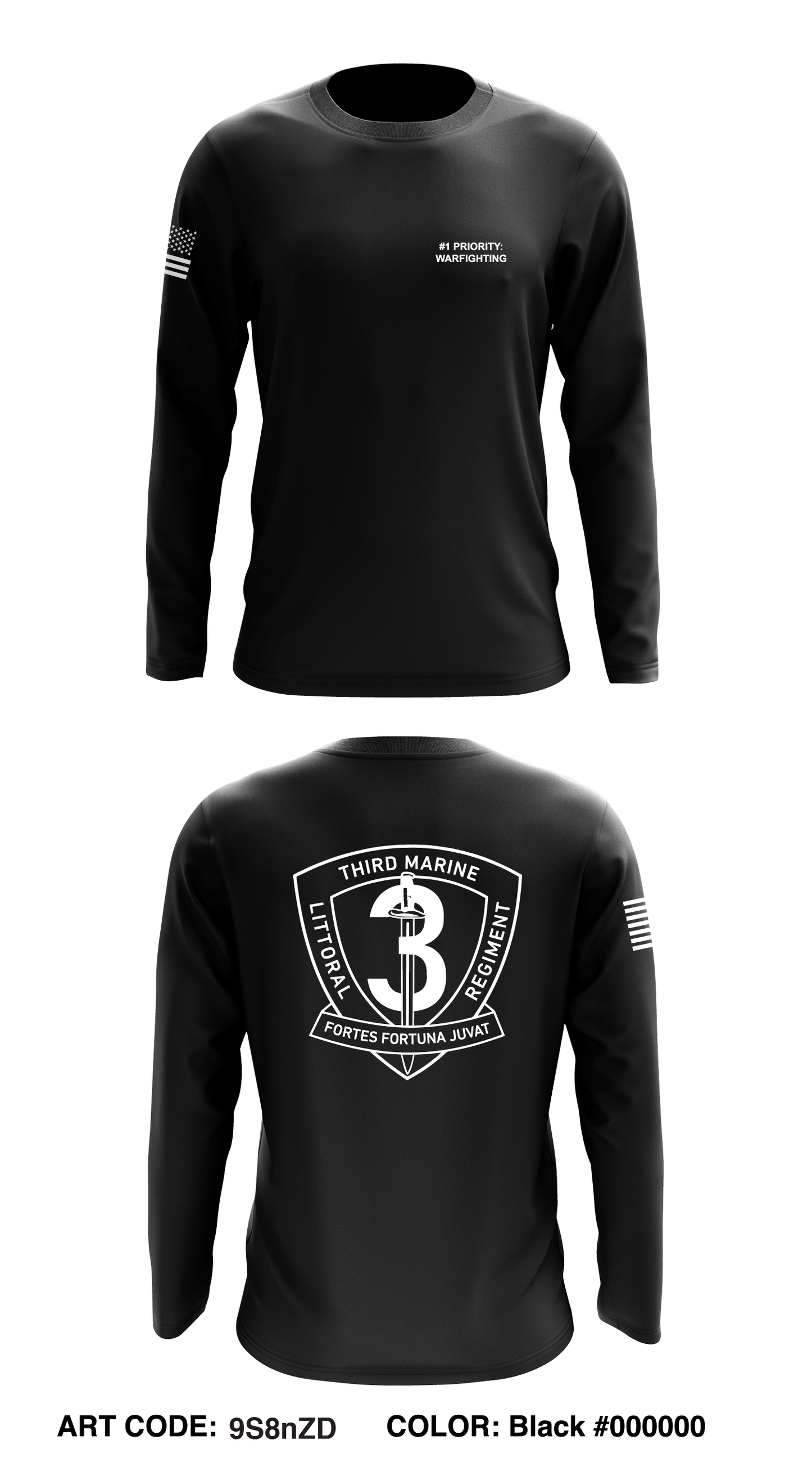 3D Marine Littoral Regiment Core Men's LS Performance Tee - 9S8nZD