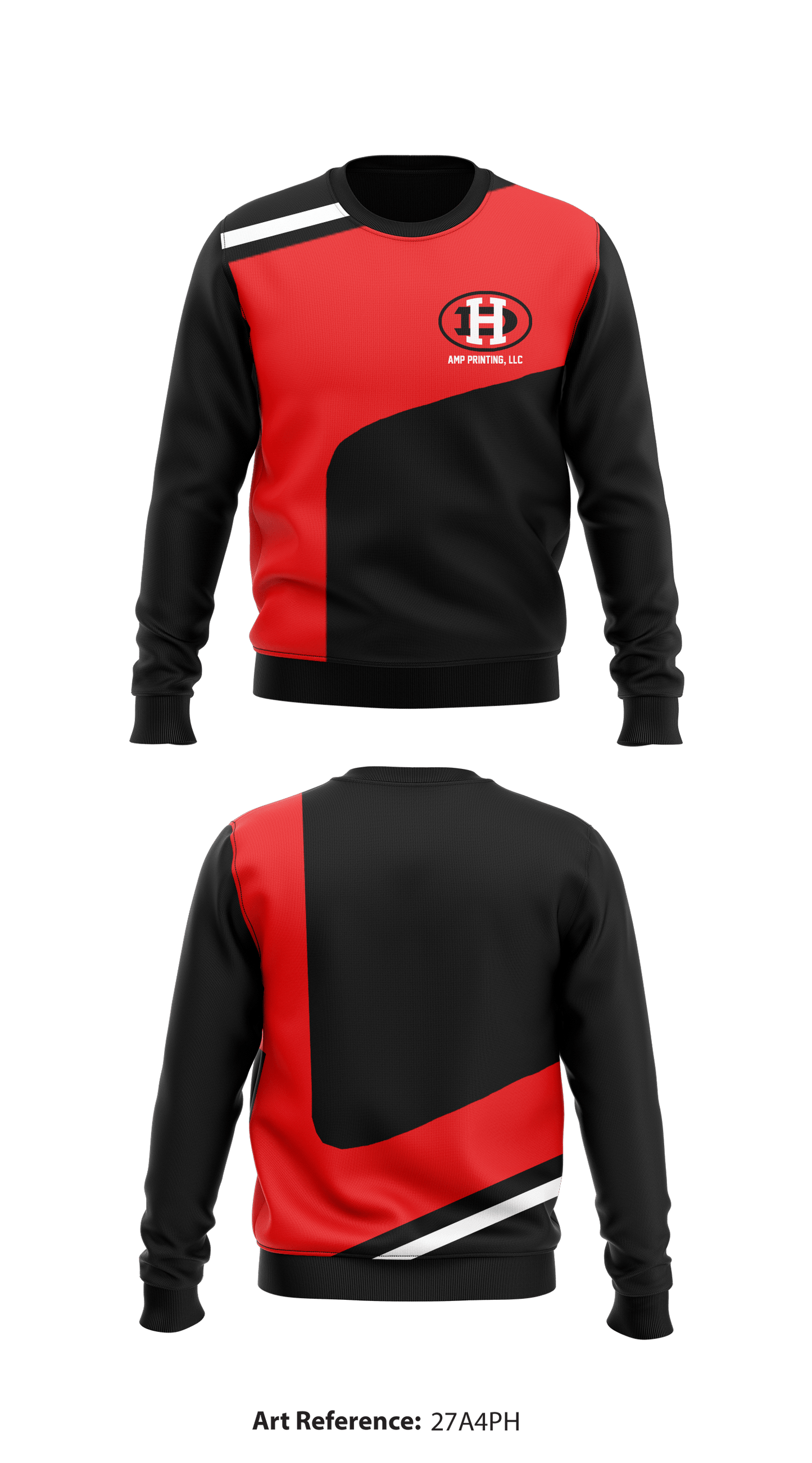 AMP Printing, LLC Core Men's Crewneck Performance Sweatshirt - 27A4Ph
