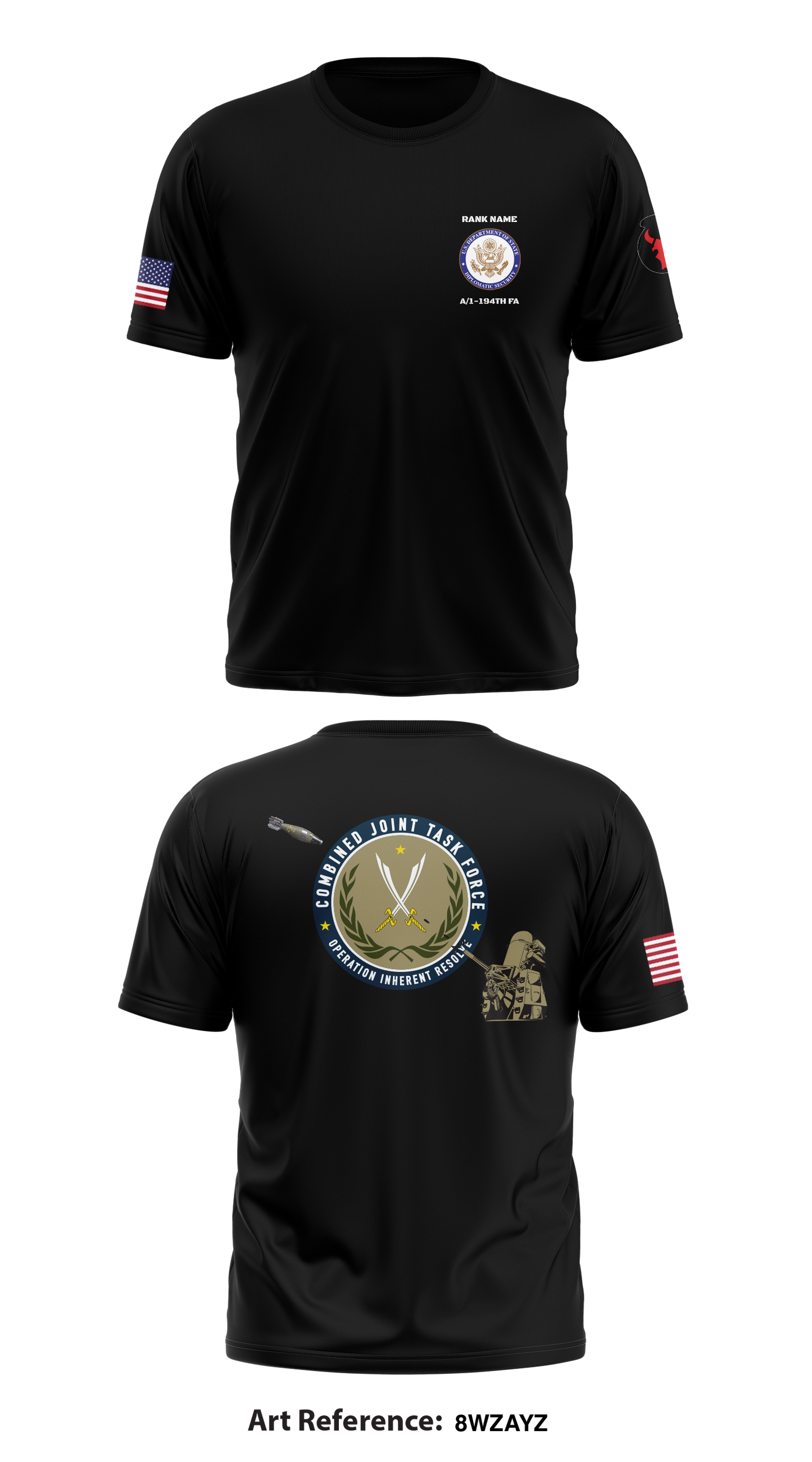 Alpha Battery 1-194th FA Store 1 Core Men's SS Performance Tee - 8wZayZ