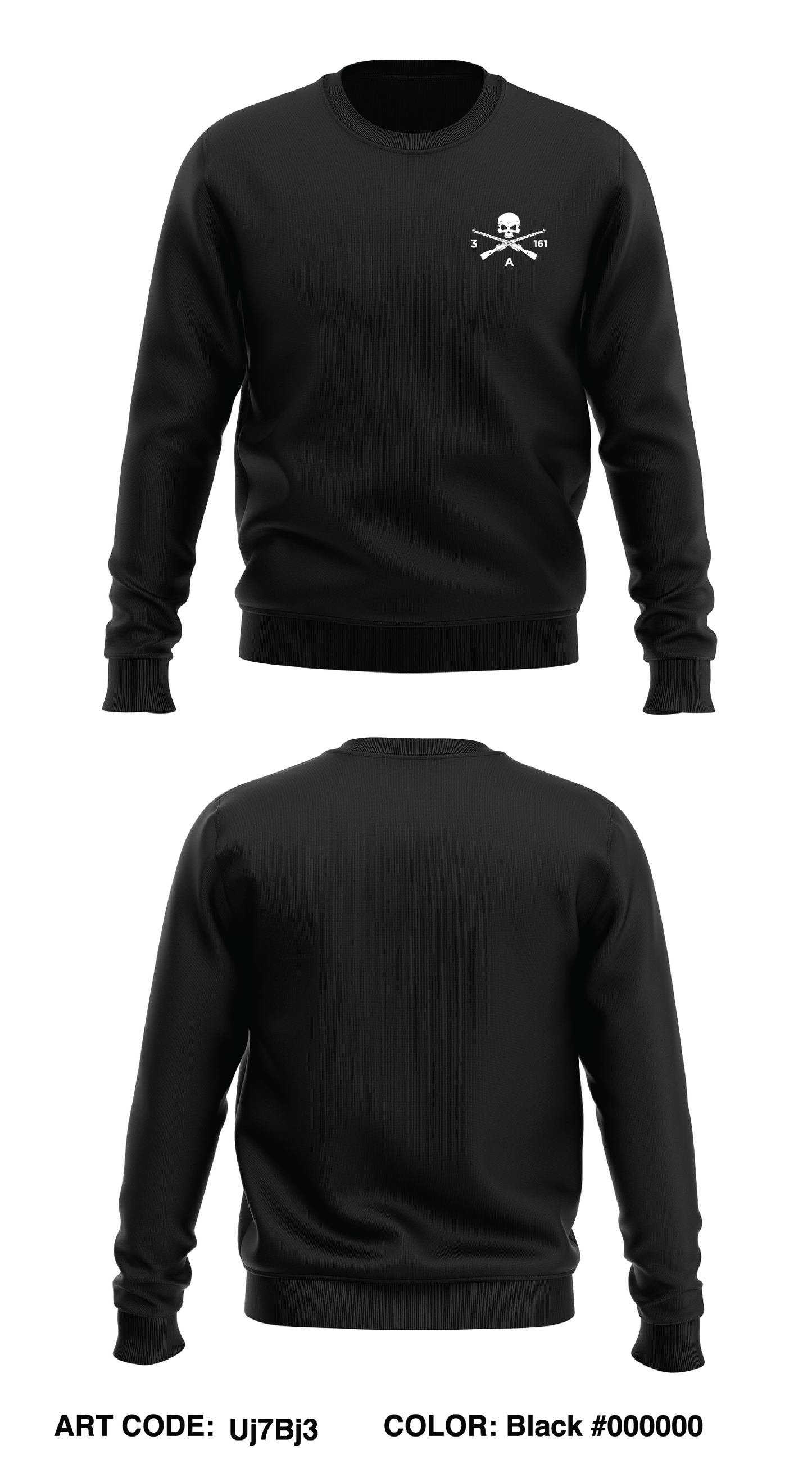 Attack Company, 3-161 IN, 81st SBCT Store 1 Core Men's Crewneck Performance Sweatshirt - Uj7Bj3-BLK