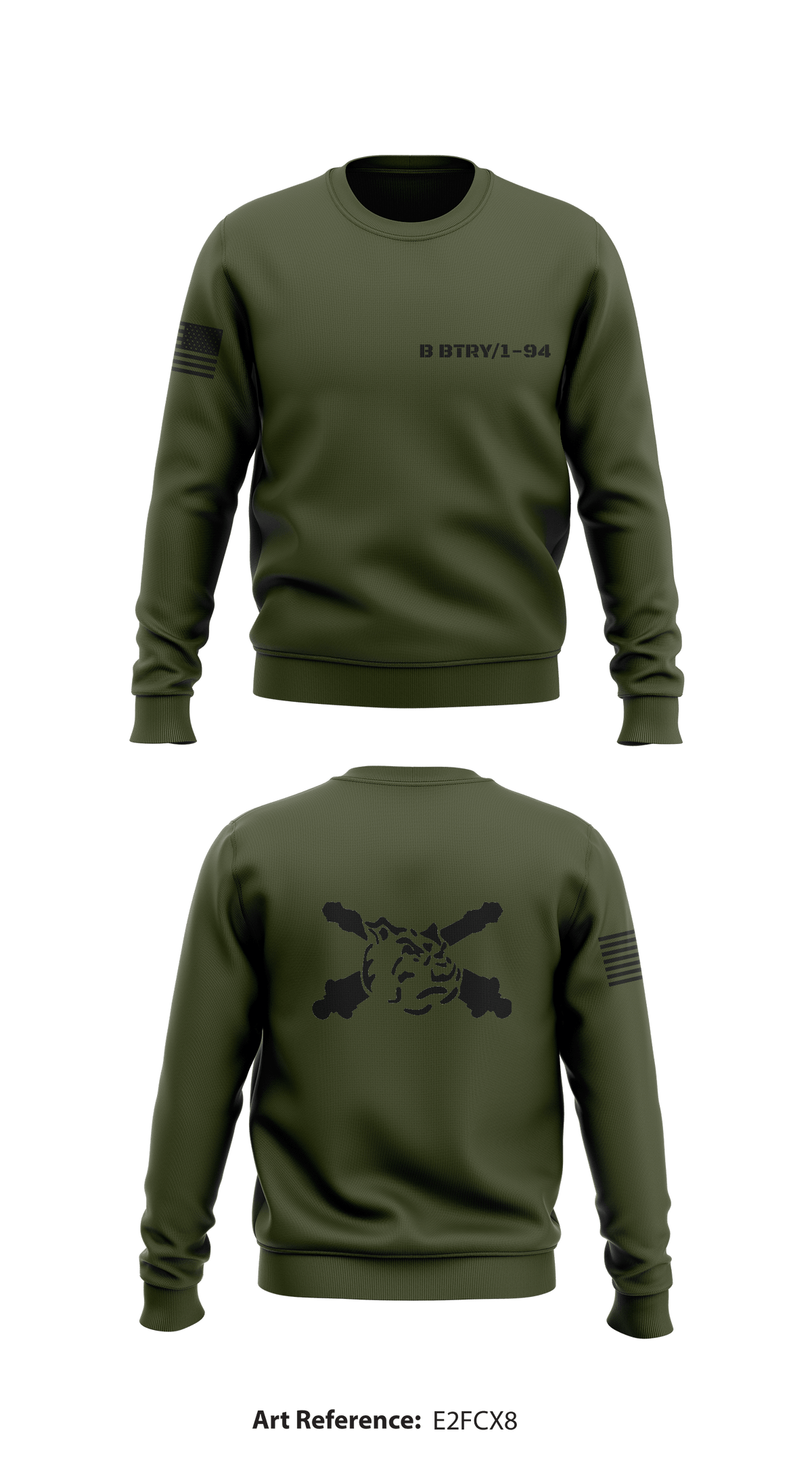 B BTRY/1-94 Store 1 Core Men's Crewneck Performance Sweatshirt - E2Fcx8