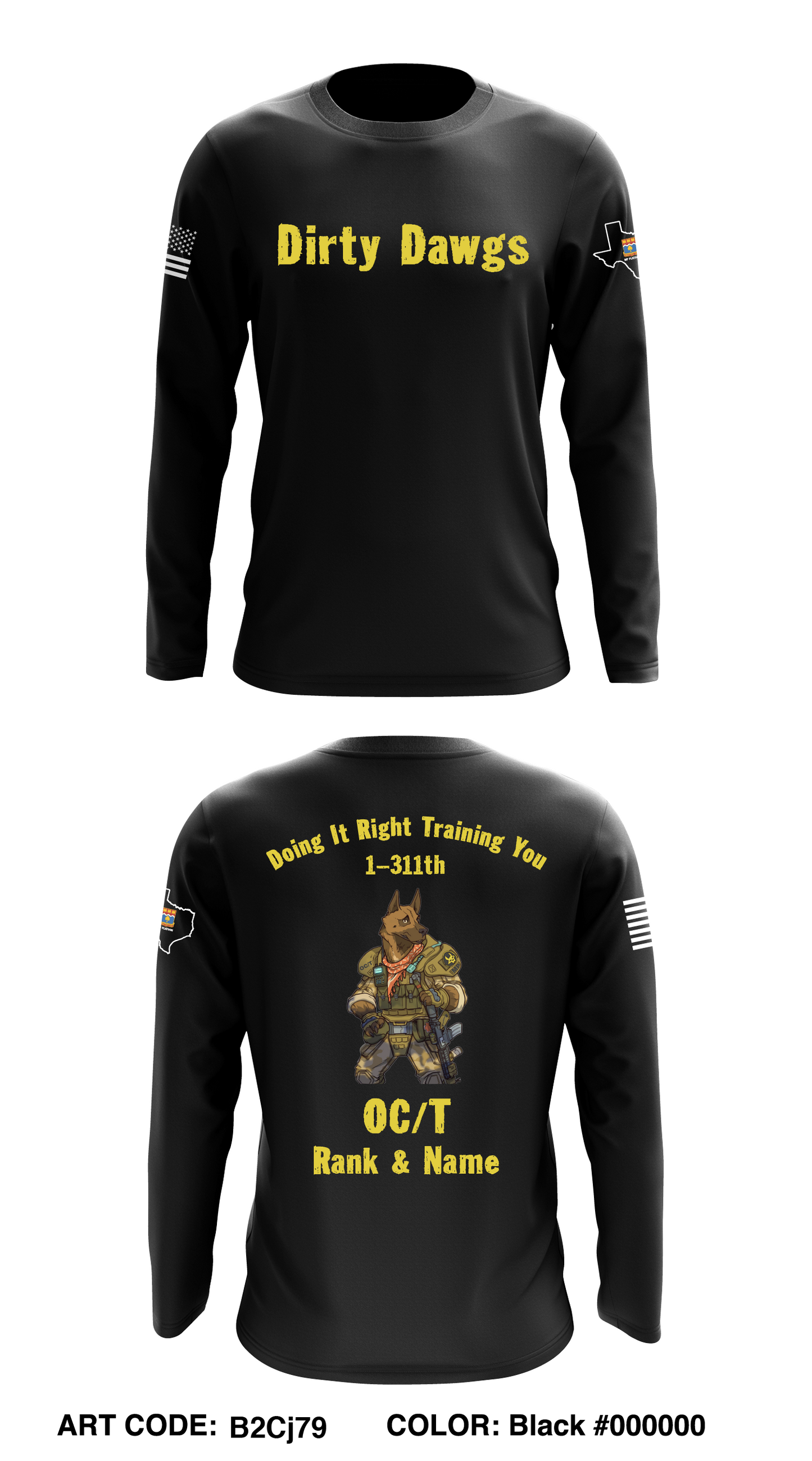 CUSTOM - 1-311th MP Platoon Core Men's LS Performance Tee - B2Cj79