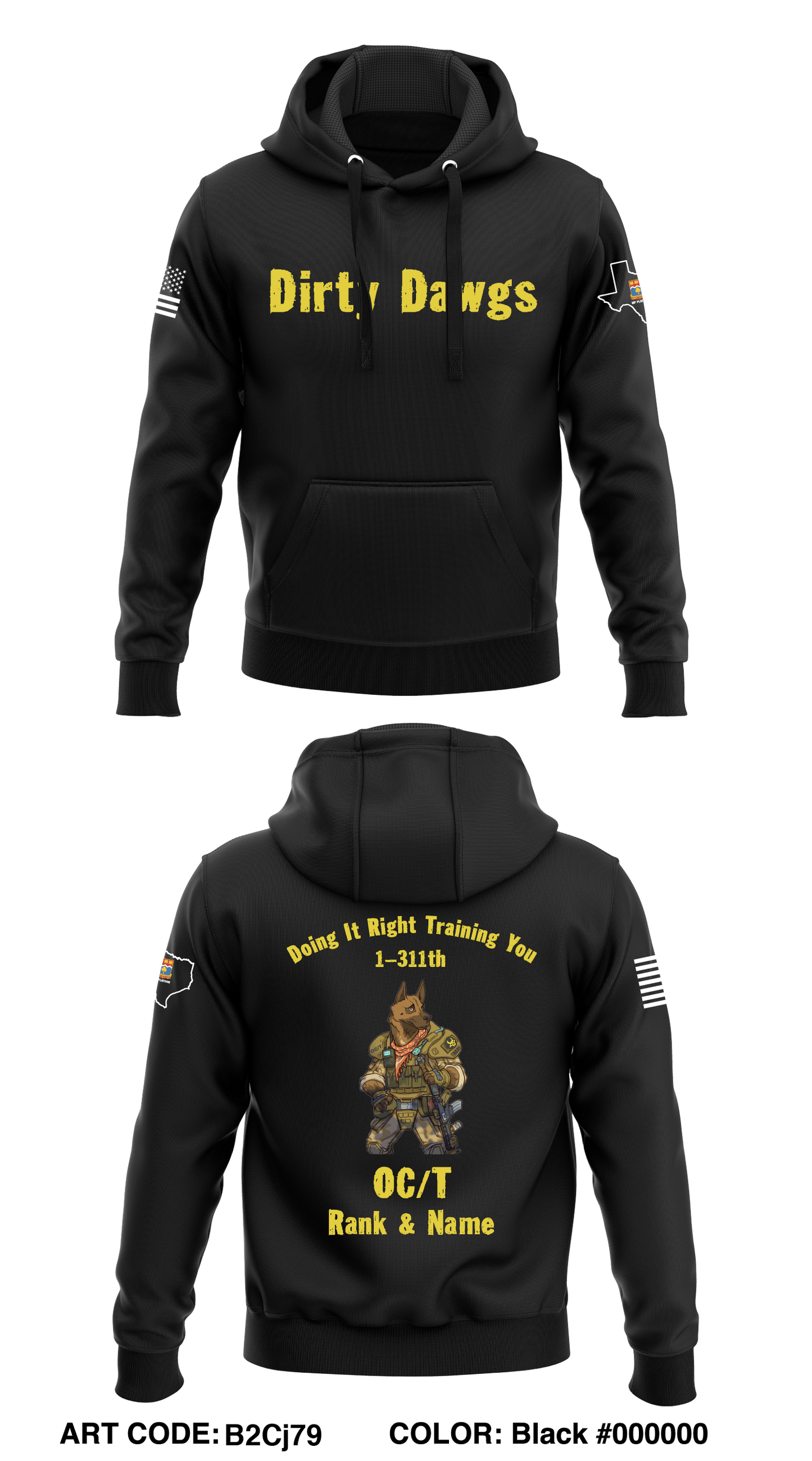 CUSTOM - 1-311th MP Platoon Core Men's Hooded Performance Sweatshirt - B2Cj79