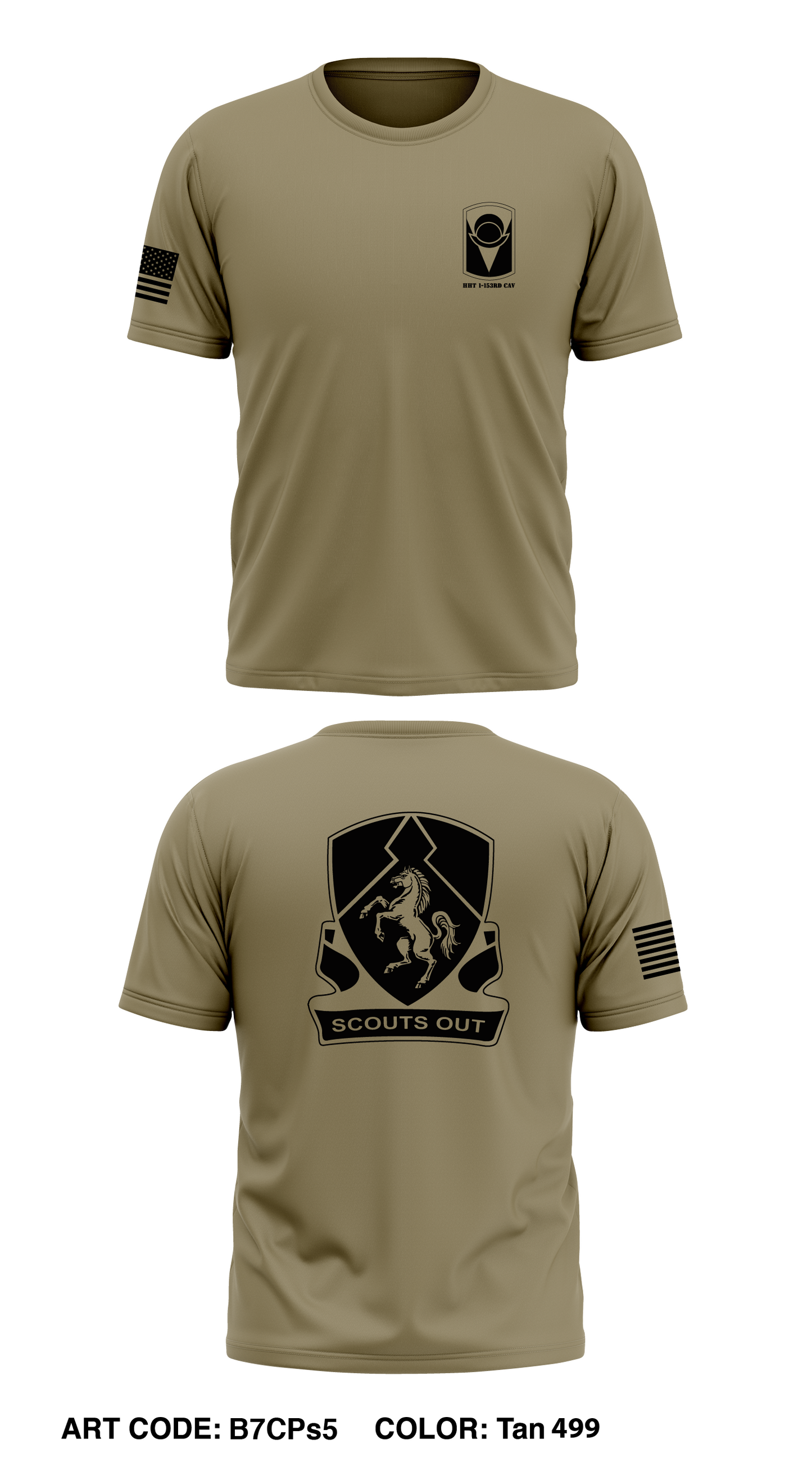 HHT 1/153 CAV Core Men's SS Performance Tee - B7CPs5