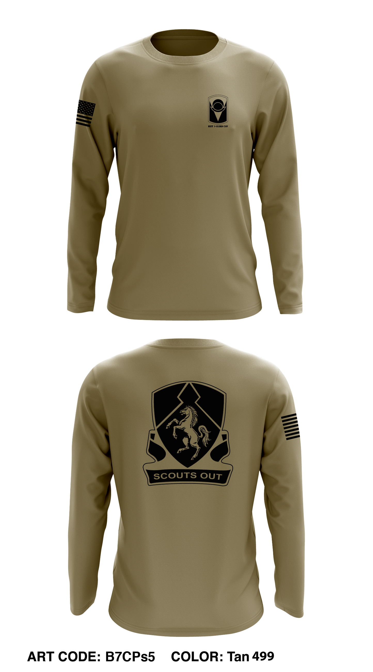 HHT 1/153 CAV Core Men's LS Performance Tee - B7CPs5