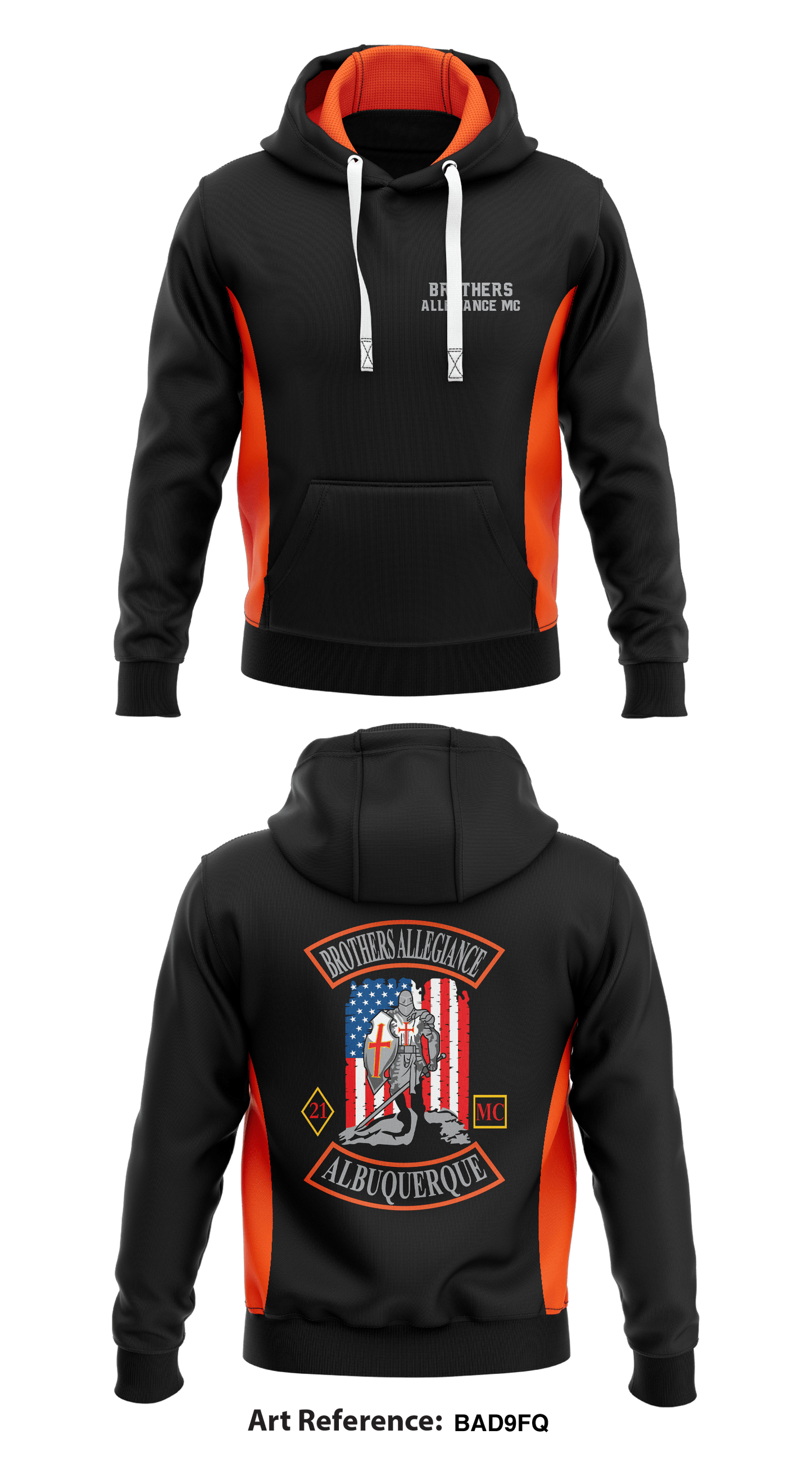 BROTHERS ALLEGIANCE MC Store 1 Core Men's Hooded Performance Sweatshirt - BAD9FQ
