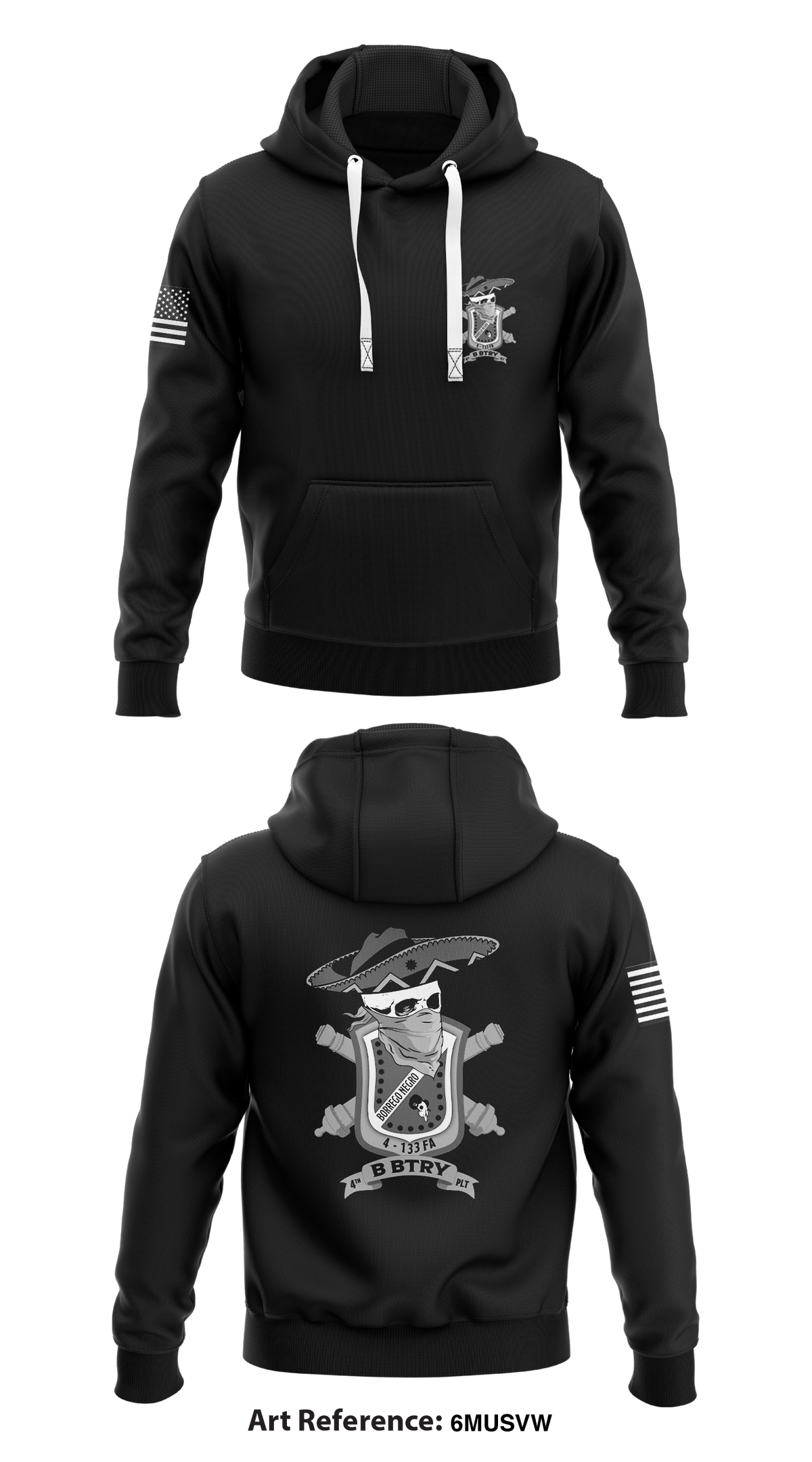 B BTRY 4/133D FA 4TH PLT Core Men's Hooded Performance Sweatshirt - 6MuSvW