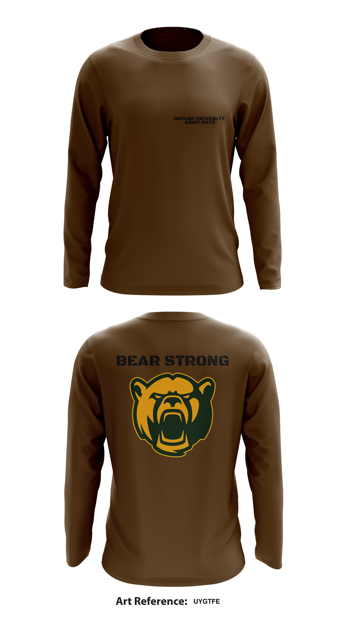 Baylor University Army ROTC Store 1 Core Men's LS Performance Tee - uYGtFE