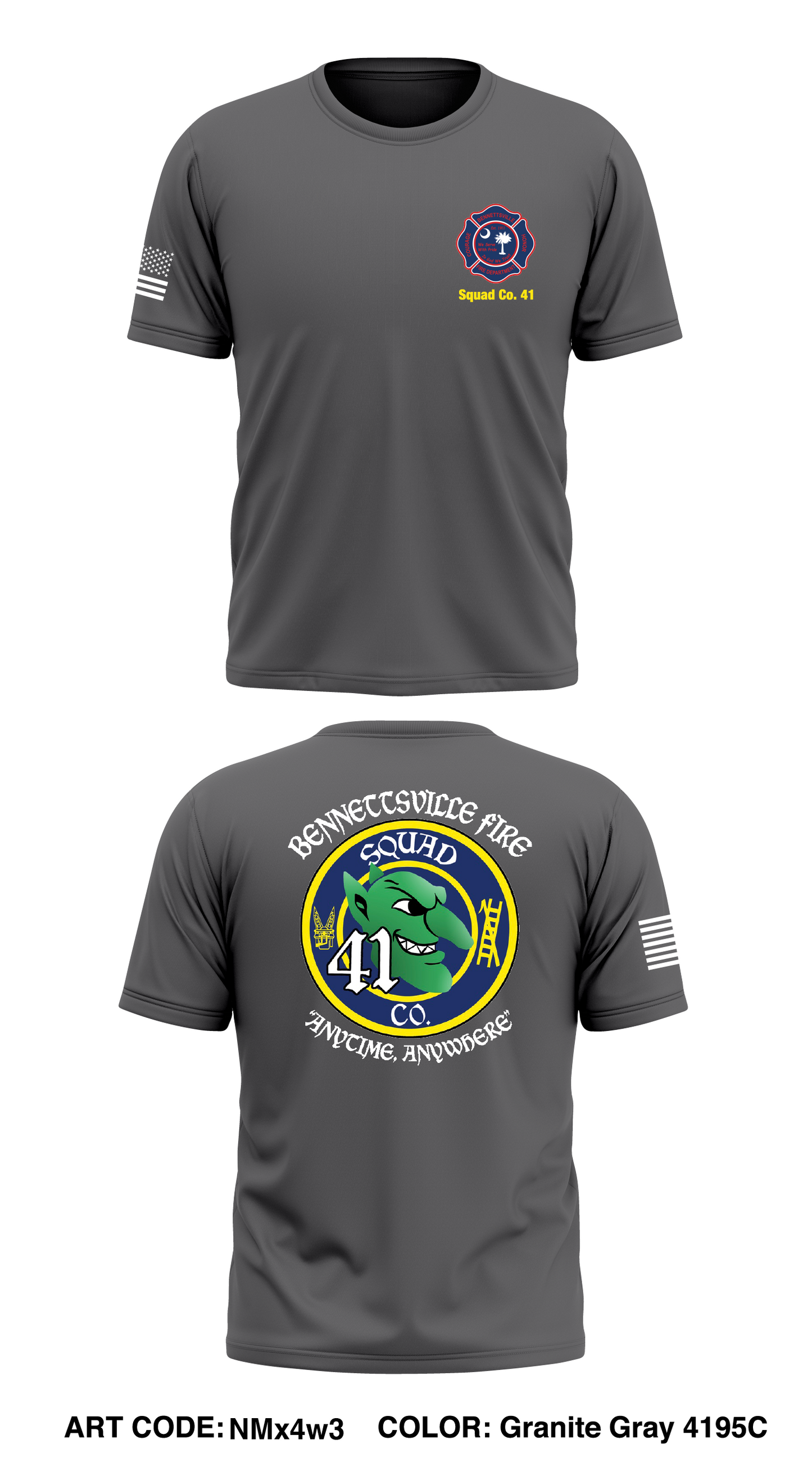 Bennettsville Fire Dept. Store 1 Core Men's SS Performance Tee - NMx4w3