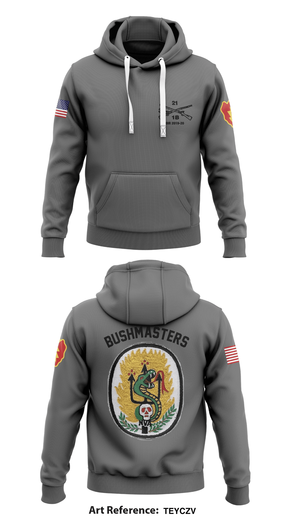Bravo Company 3-21 IN BN Store 1 Core Men's Hooded Performance Sweatshirt - teYczV