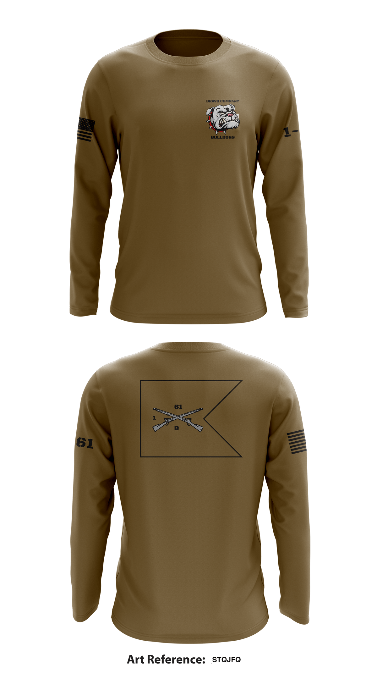 Bravo Company 1-61 Infantry Store 1 Core Men's LS Performance Tee - stqjFq