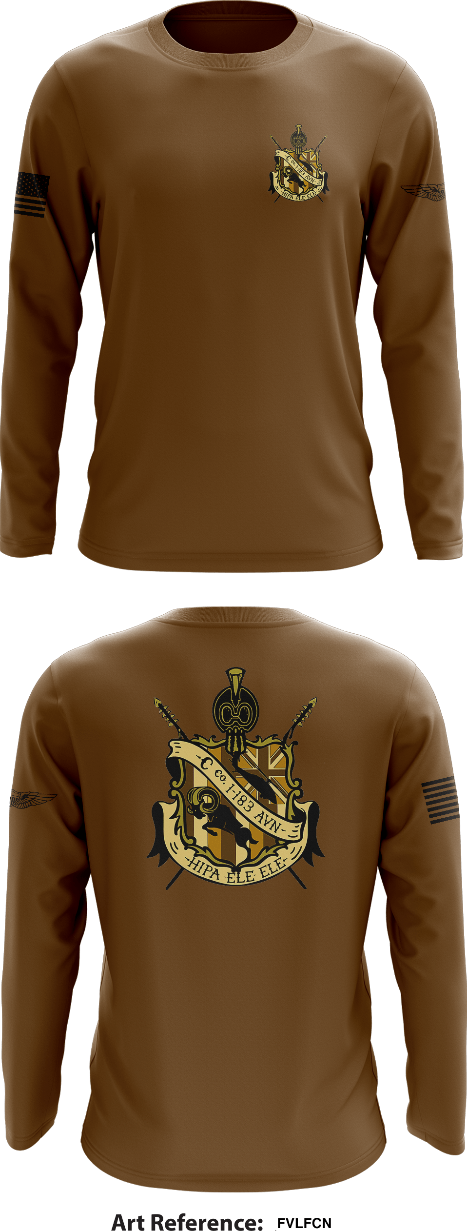 C.Co.1-183rd AVN REGT Store 1 Core Men's LS Performance Tee - fvLFCn