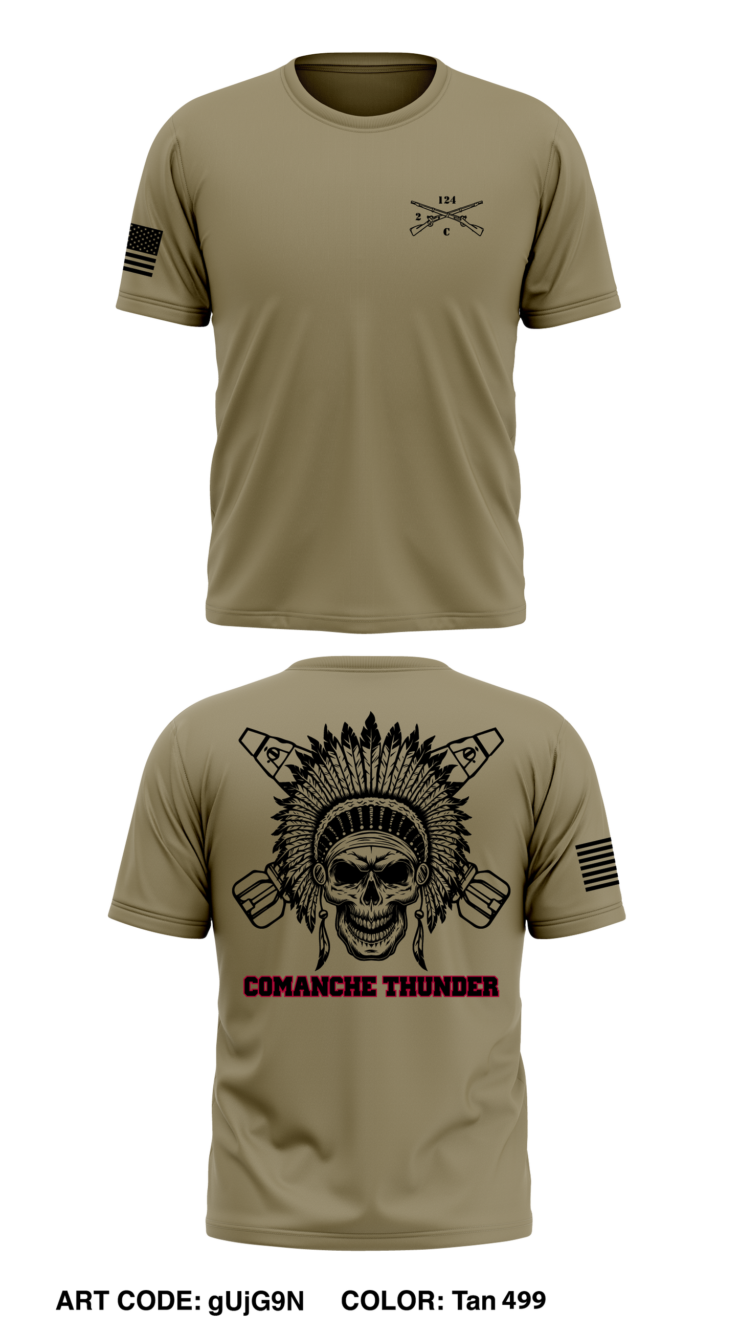C Co, 2-124th IN Store 1 Core Men's SS Performance Tee - gUjG9N