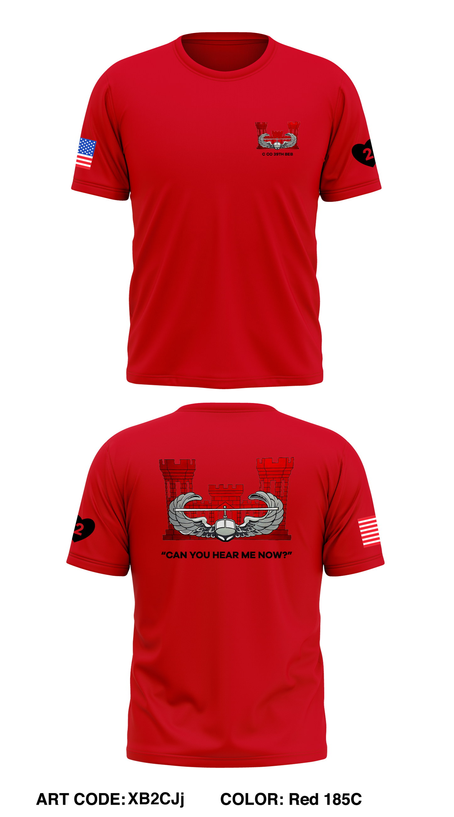 C Co. 39th BEB Store 1 Core Men's SS Performance Tee - XB2CJj