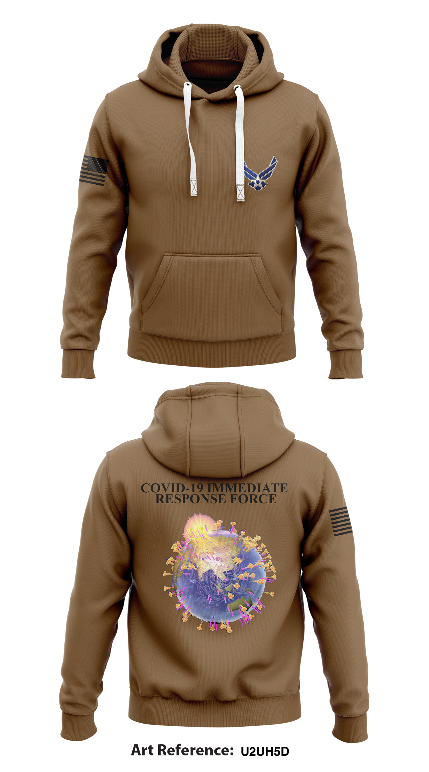 COVID-19 Immediate Response Force Store 1 Core Men's Hooded Performance Sweatshirt - u2uh5d