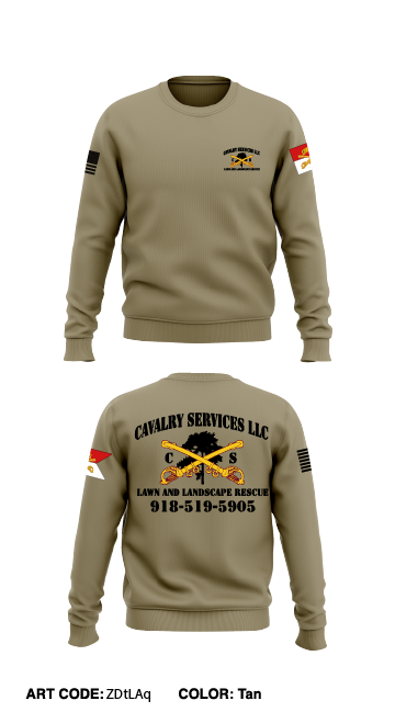 Cavalry Services Store 1 Core Men's Crewneck Performance Sweatshirt - ZDtLAq