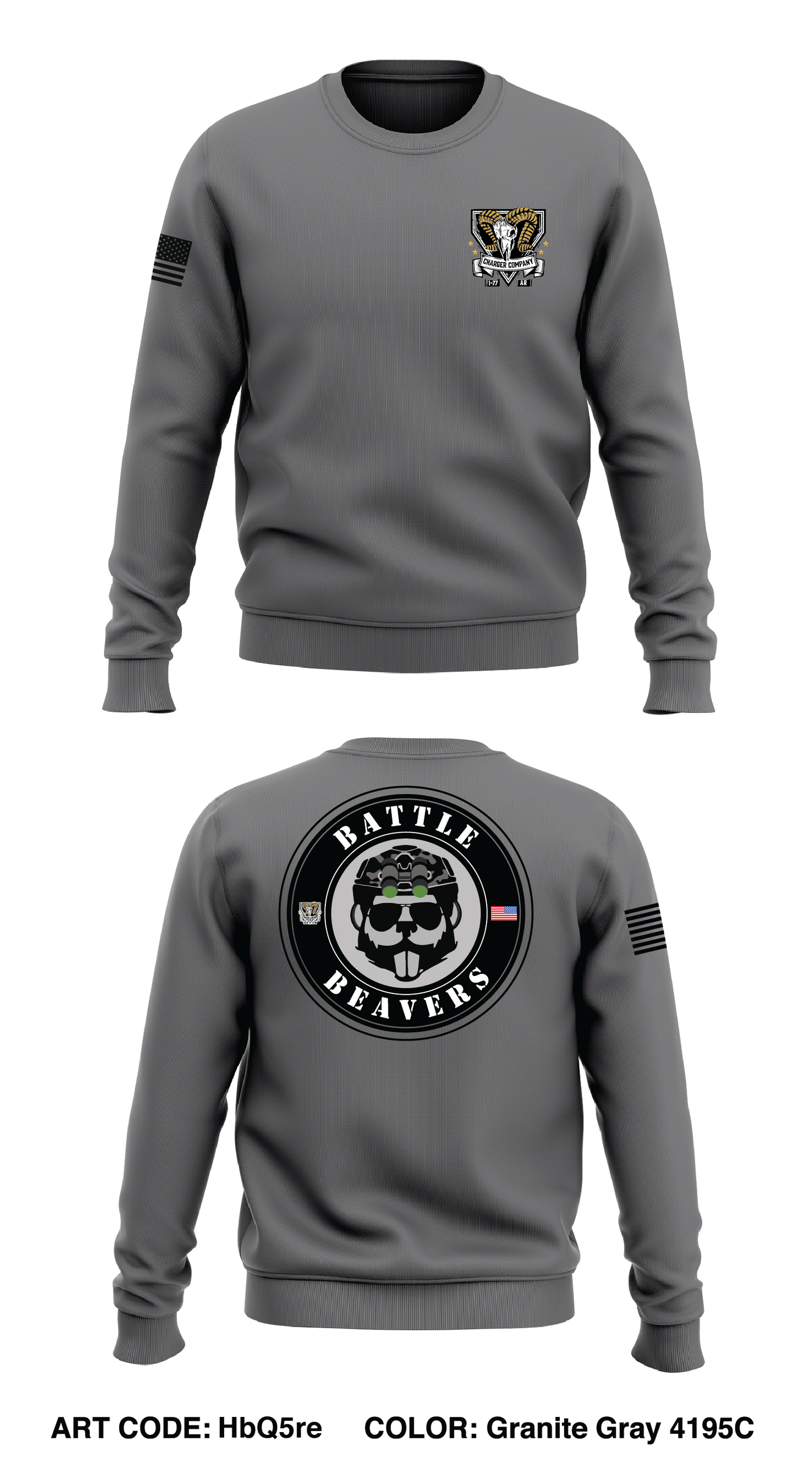 Charger Co, 1-77 AR Core Men's Crewneck Performance Sweatshirt - HbQ5re