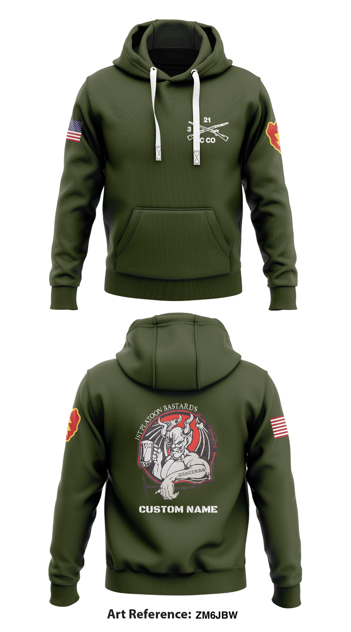Charlie Company, 3-21 Infantry Store 1 Core Men's Hooded Performance Sweatshirt - ZM6JBw