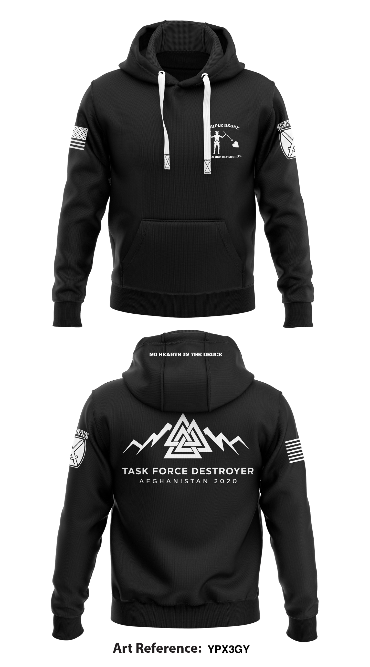 D CO, 2-22 IN, 1 BCT, 1th MTN Store 1 Core Men's Hooded Performance Sweatshirt - YPX3gy