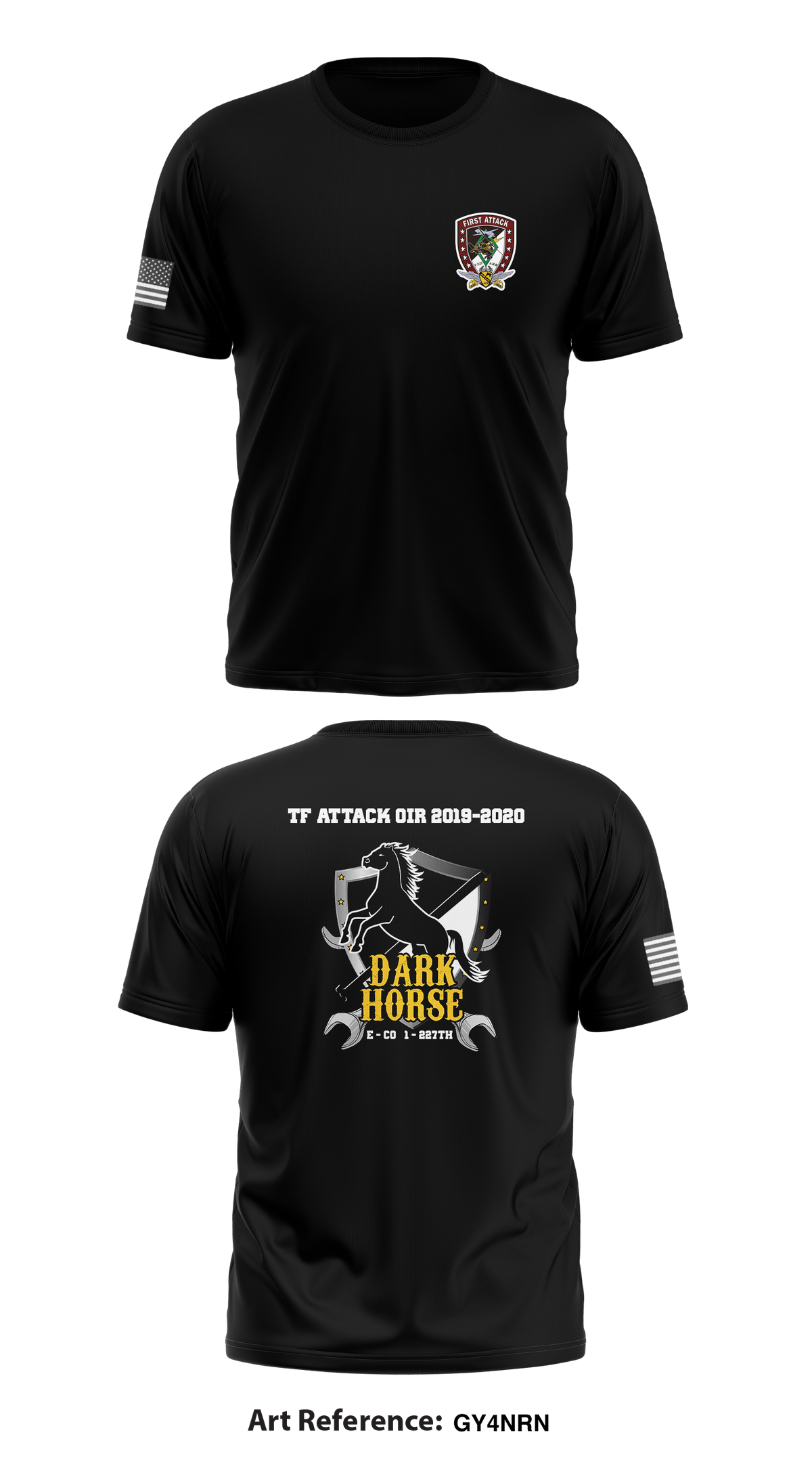 “Dark Horse” Echo/1-227th ARB Core Men's SS Performance Tee - Gy4nrn