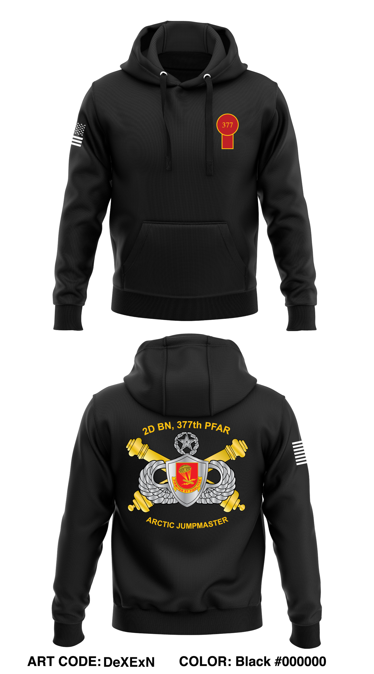 2-377TH PFAR Store 1 Core Men's Hooded Performance Sweatshirt - DeXExN