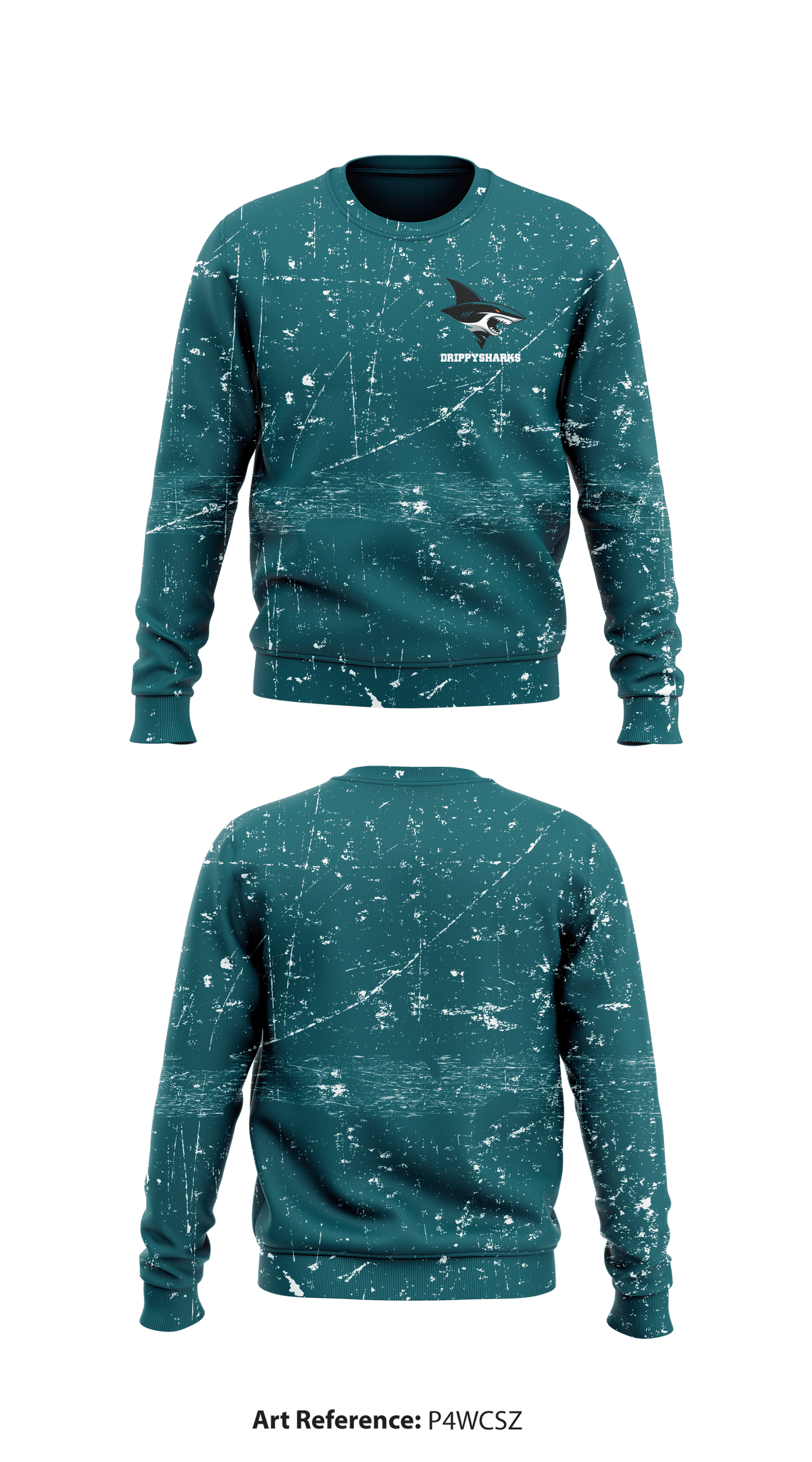 DrippySharks Core Men's Crewneck Performance Sweatshirt - P4WcSz