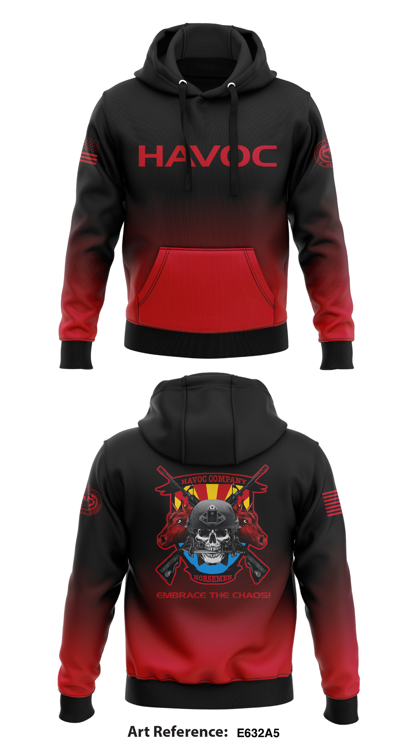 Havoc Co, 111th MI BDE Core Men's Hooded Performance Sweatshirt - E632a5