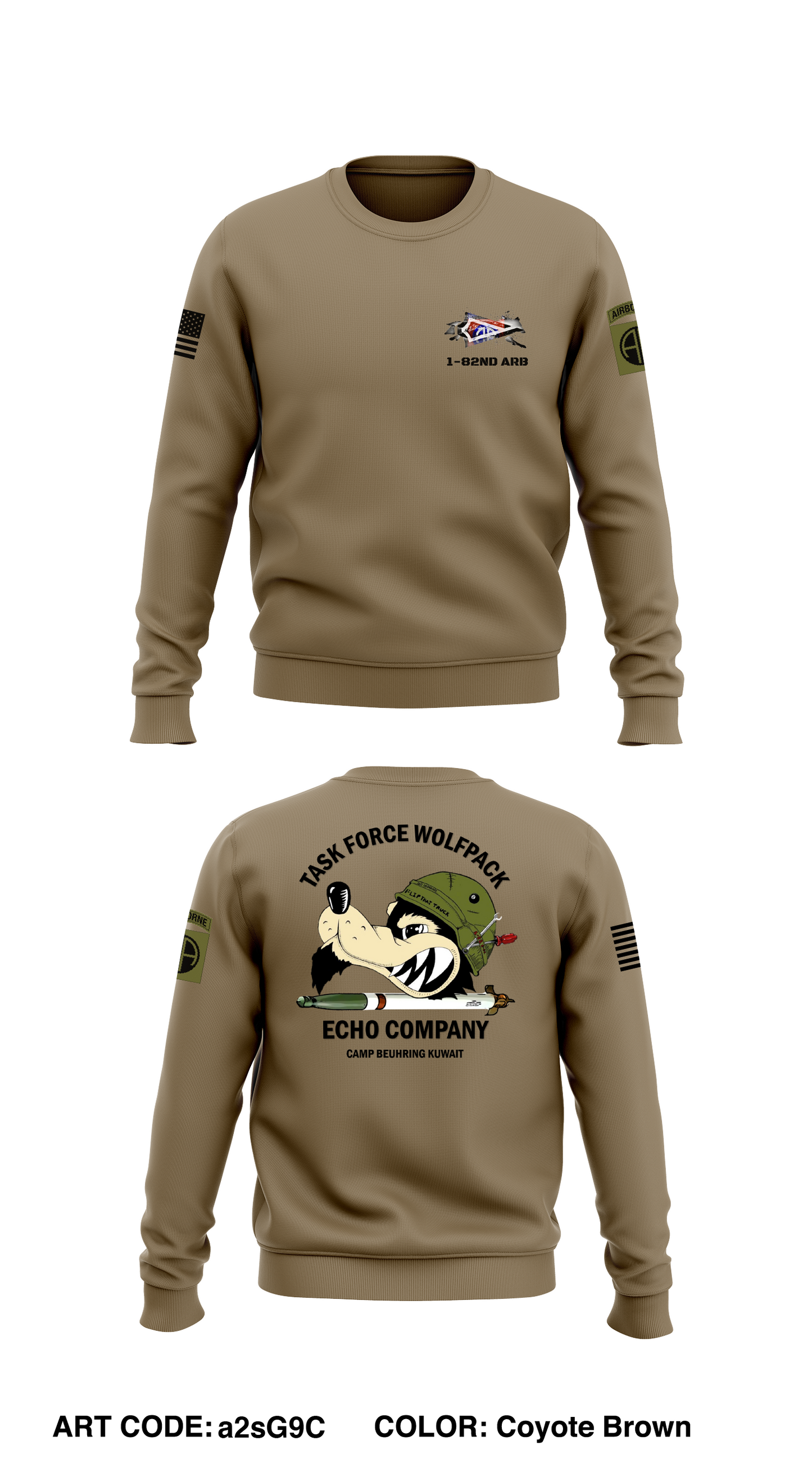 1-82nd ARB Store 1 Core Men's Crewneck Performance Sweatshirt - a2sG9C