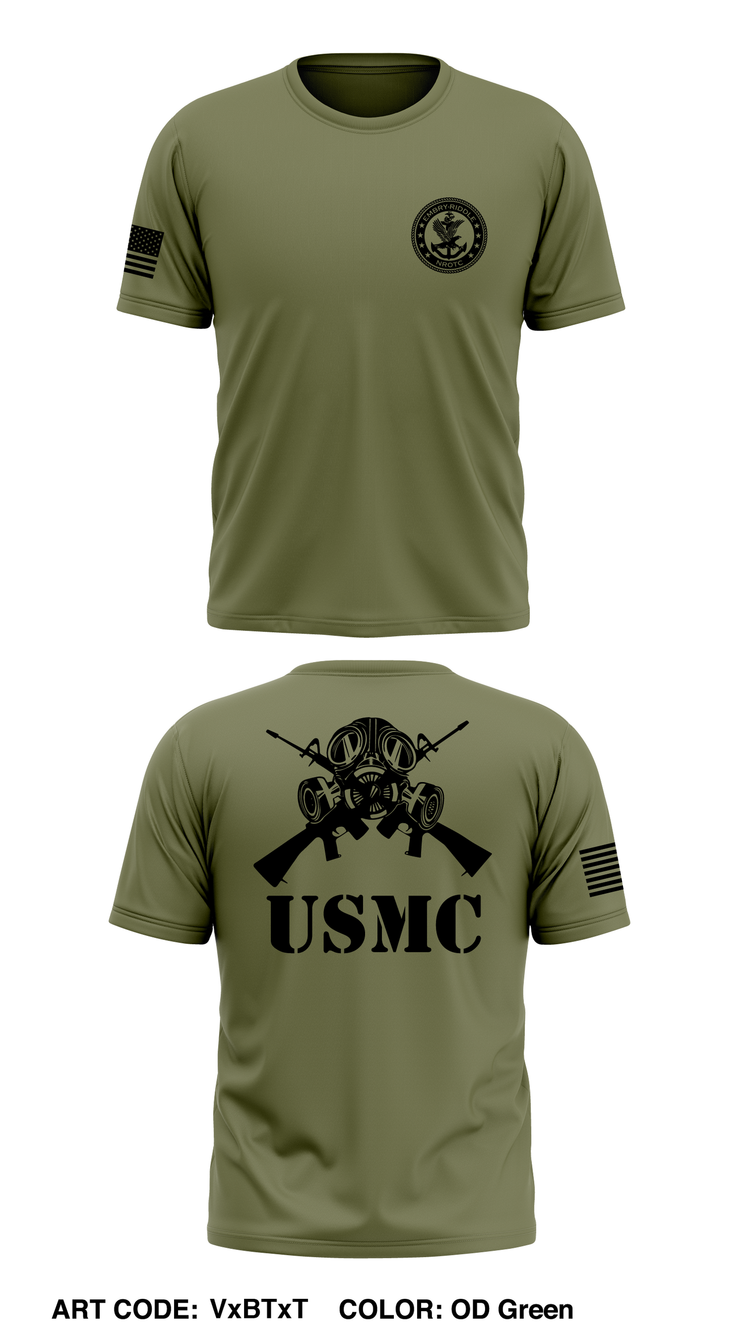 ERAU NROTC Marine Option Store 1 Core Men's SS Performance Tee - VxBTxT