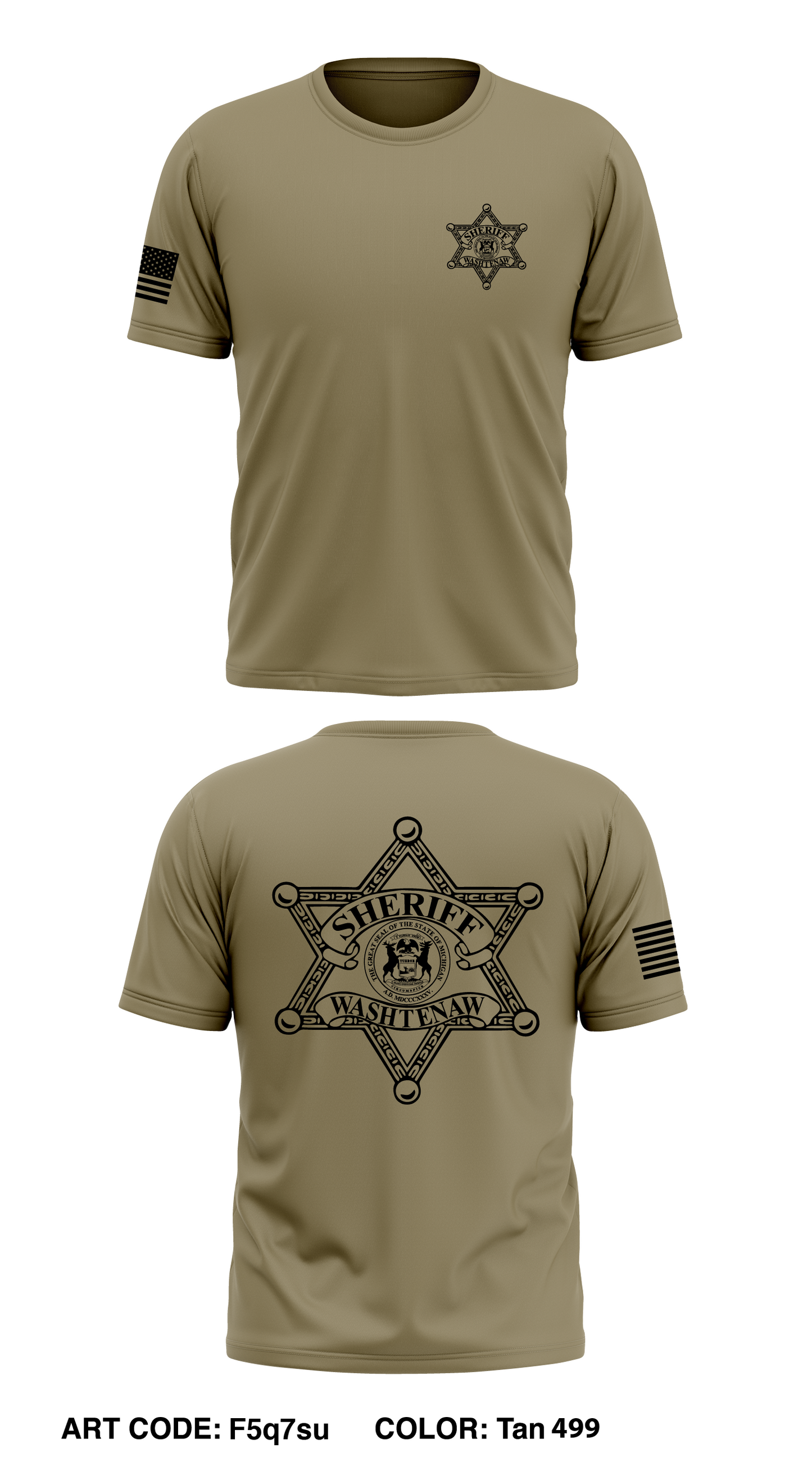 Washtenaw County Sheriff Core Men's SS Performance Tee - F5q7su