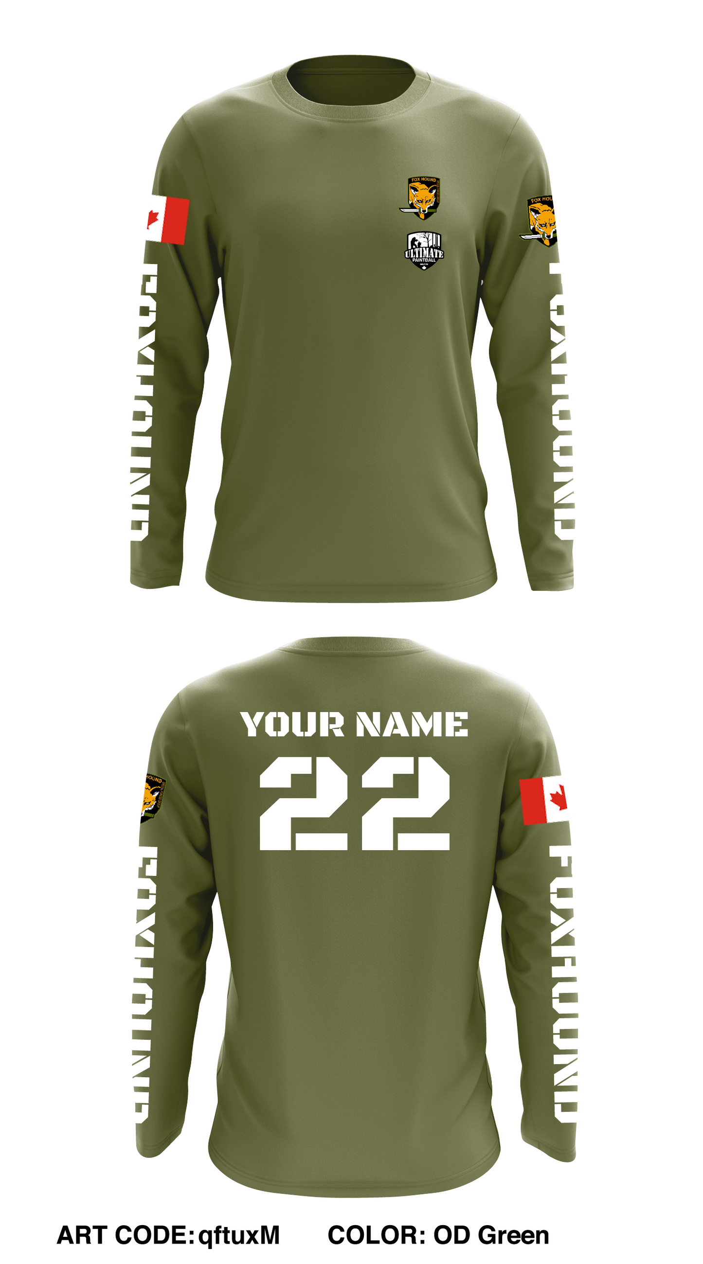 FOX HOUND PAINTBALL Store 1 Core Men's LS Performance Tee - qftuxM