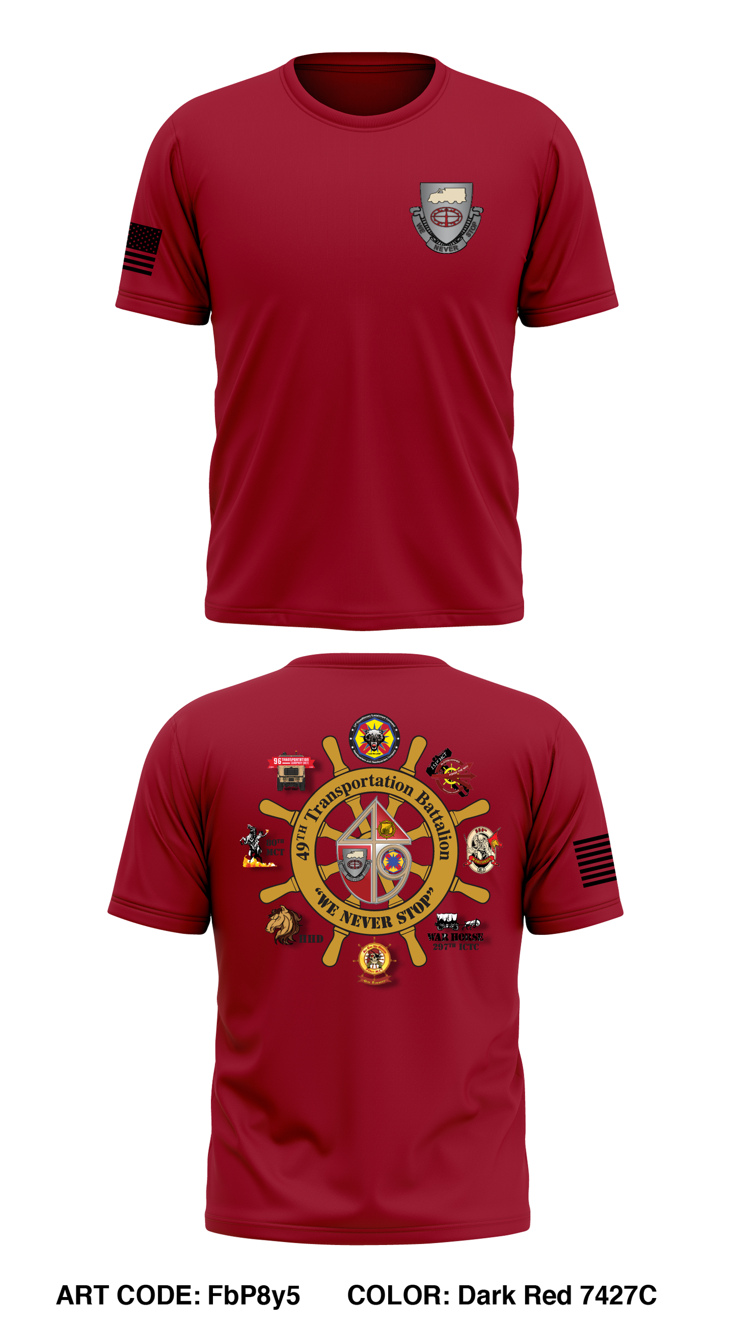 49TH Transportation Battalion Core Men's SS Performance Tee - FbP8y5
