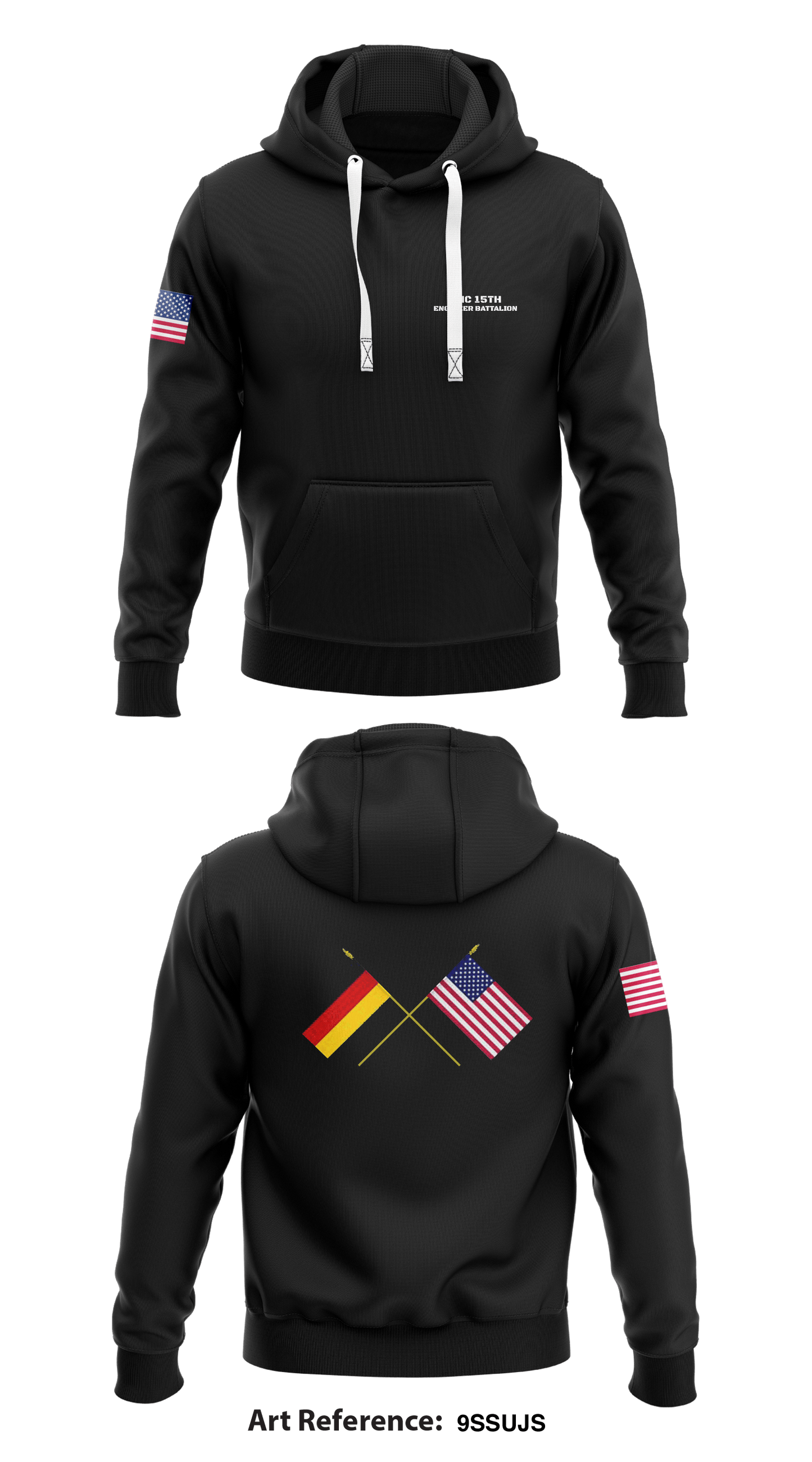 HHC 15th ENGINEER BATTALION Core Men's Hooded Performance Sweatshirt - 9SsUJS