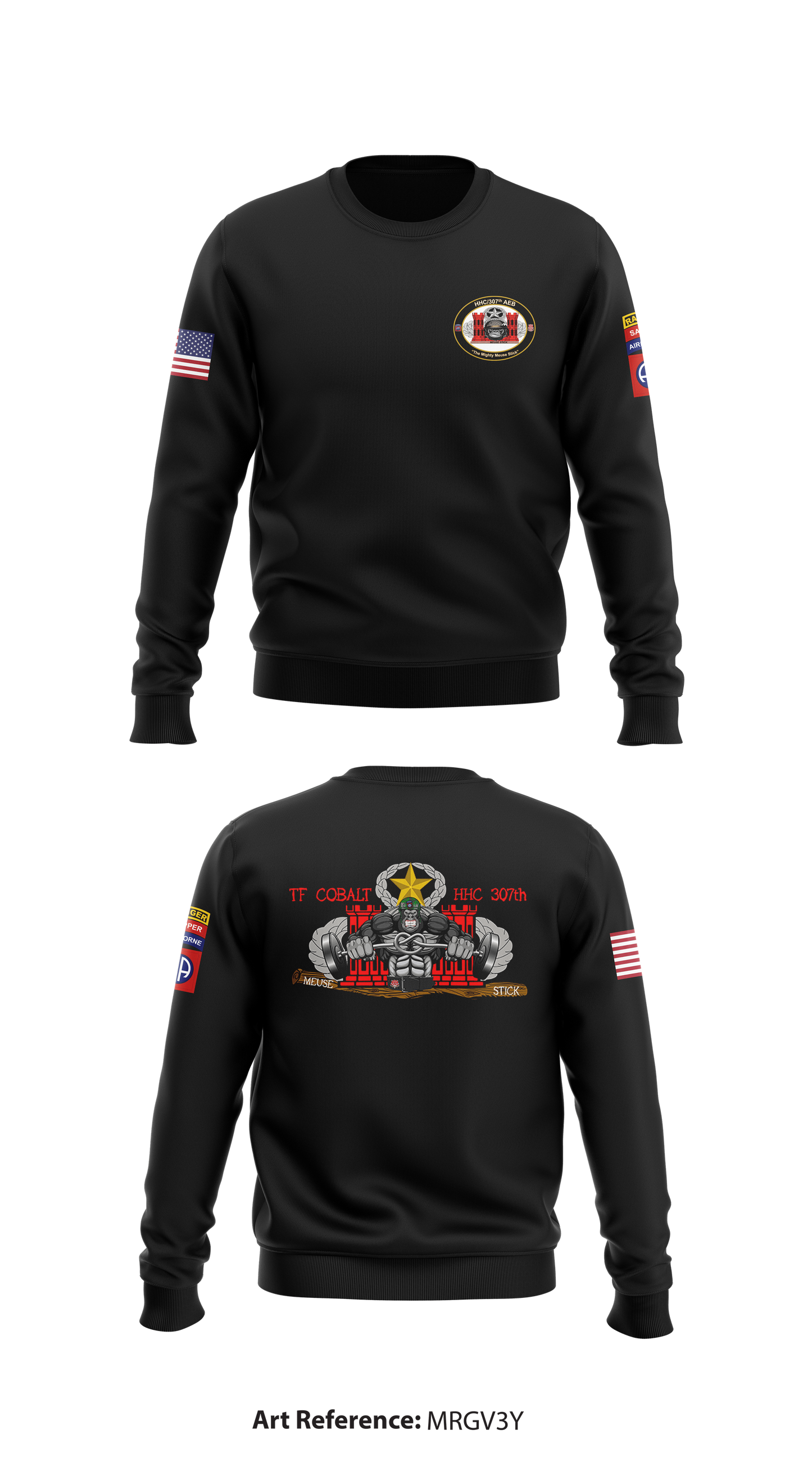 HHC/307TH AEB Core Men's Crewneck Performance Sweatshirt - MRGV3Y