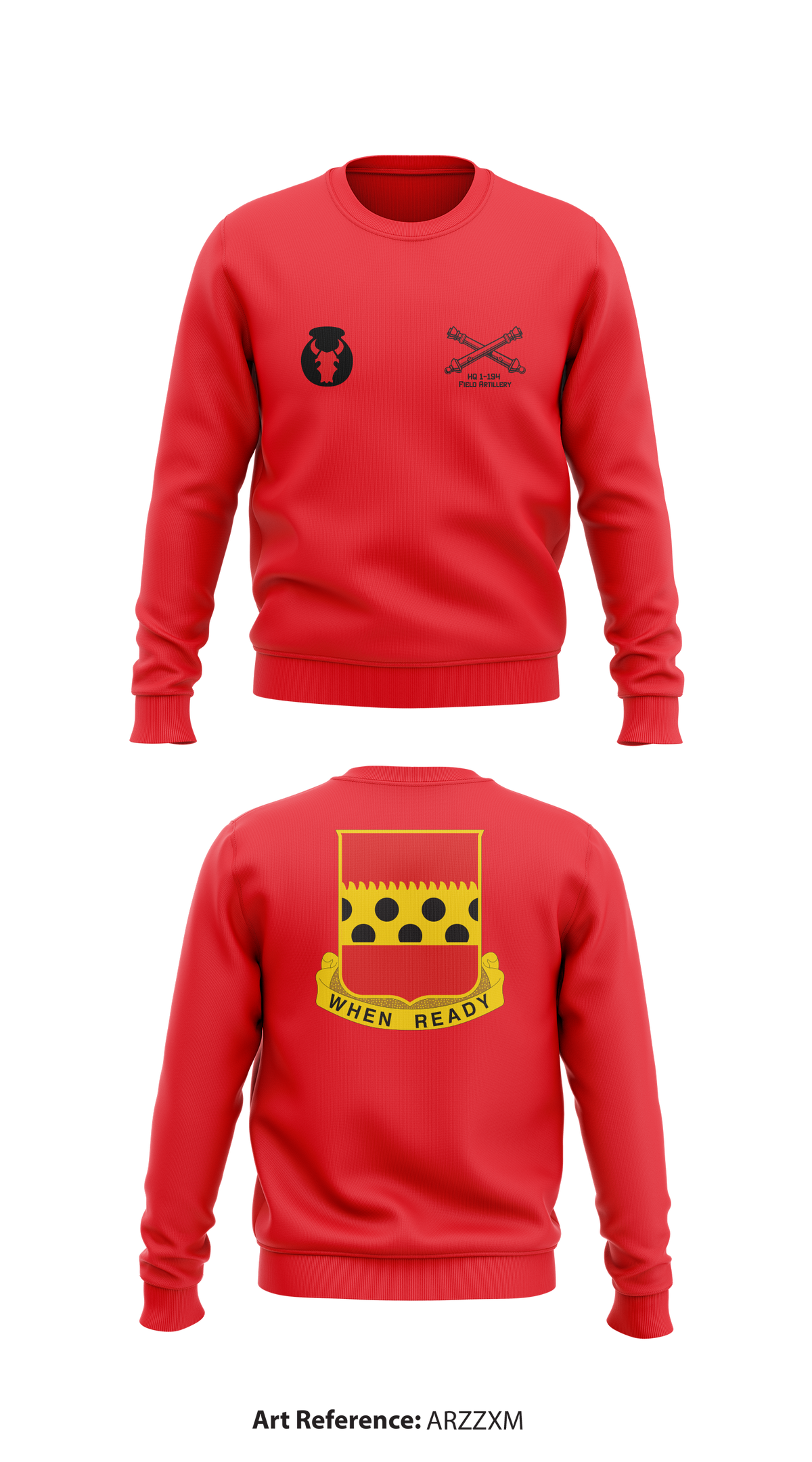 HQ 1-194 Field Artillery Store 1 Core Men's Crewneck Performance Sweatshirt - aRZzXM