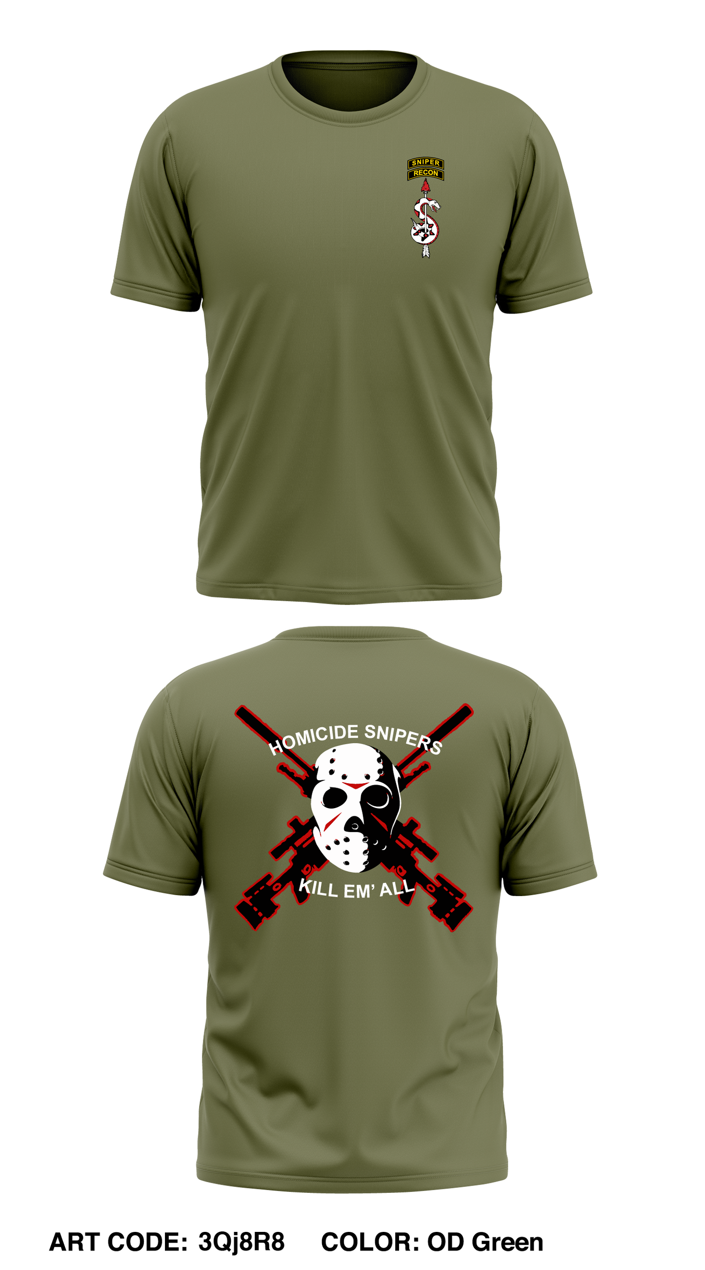 Homicide Snipers, HHT, 4/3CR Store 1 Core Men's SS Performance Tee - 3Qj8R8