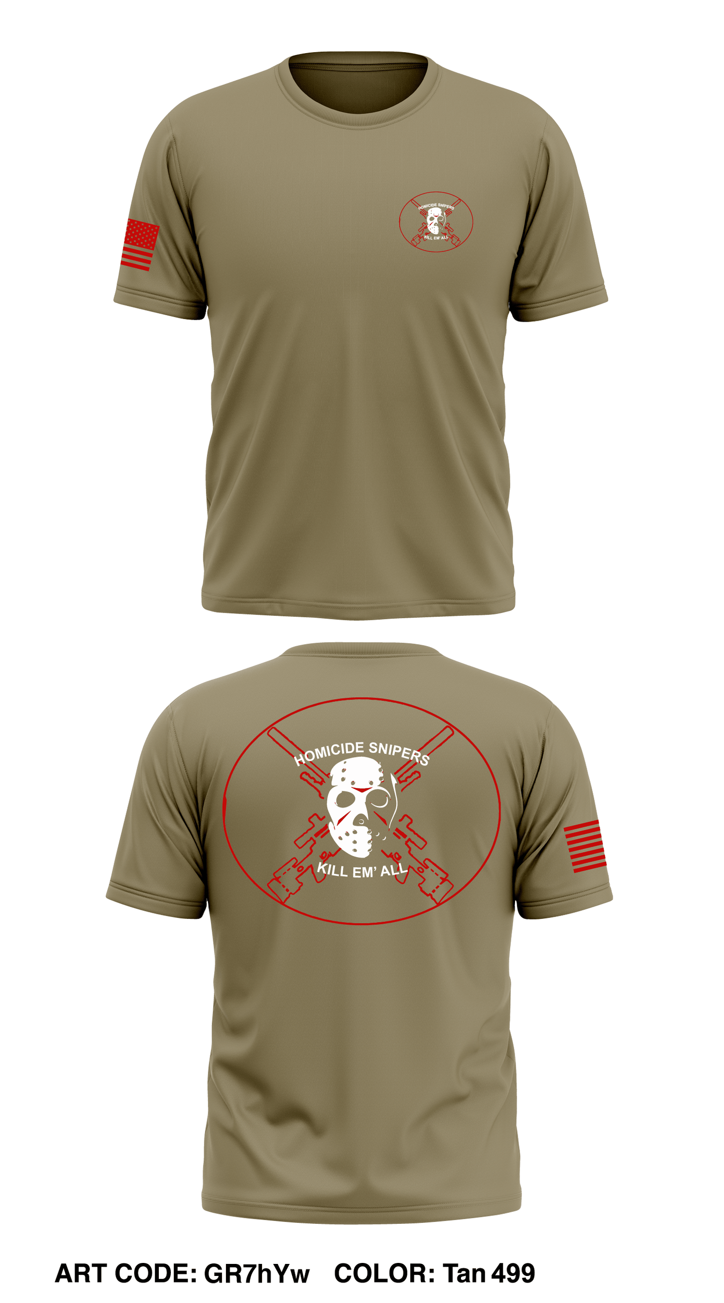 Homocide Snipers, HHT, 4/3CR Store 1 Core Men's SS Performance Tee - GR7hYw