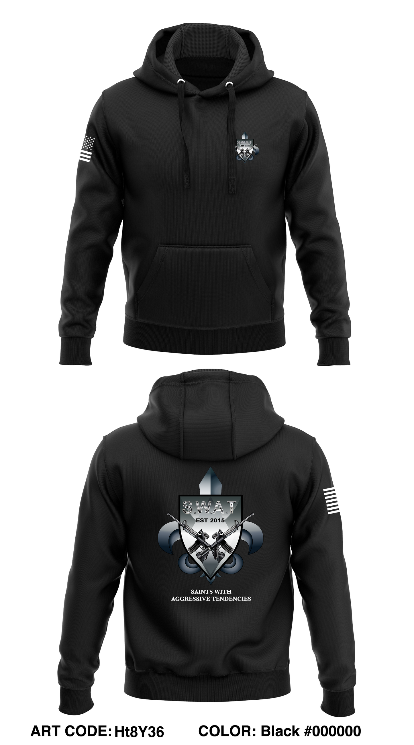 Krewe of SWAT Core Men's Hooded Performance Sweatshirt - Ht8Y36