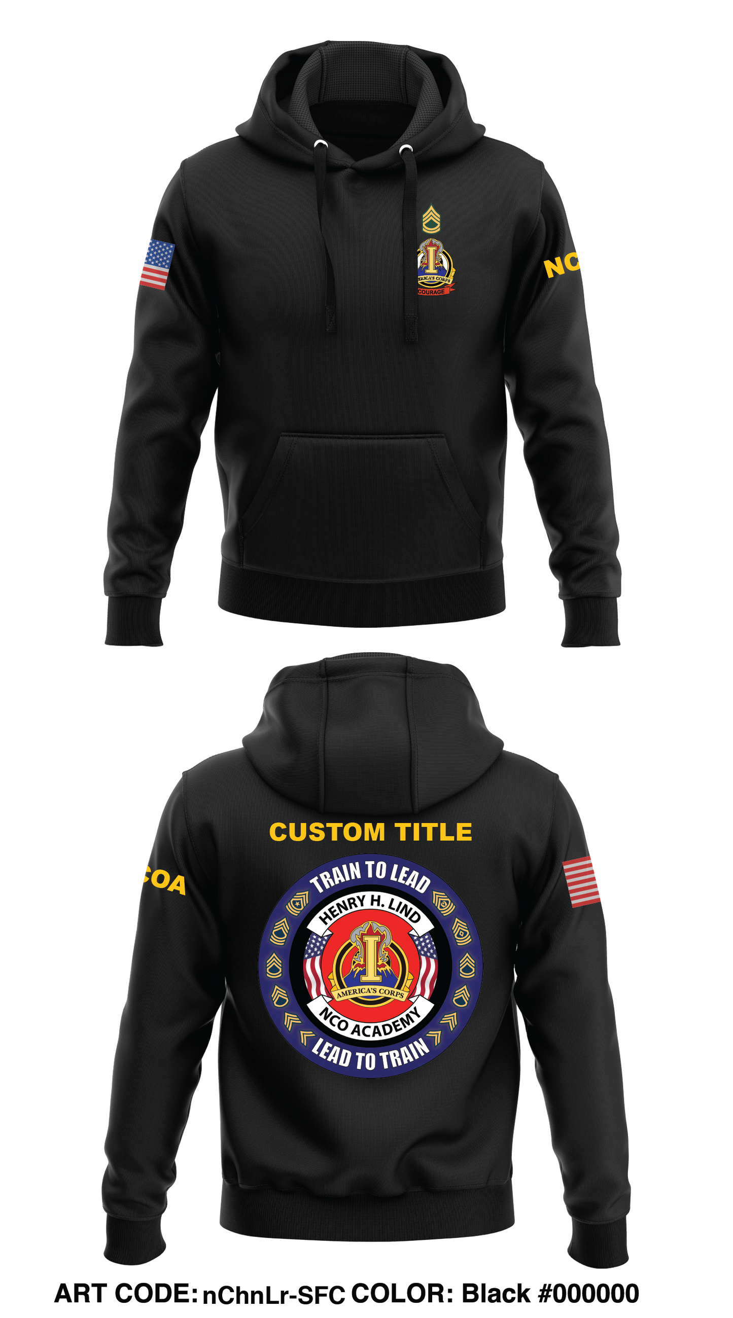 CUSTOM - I CORPS, NCO ACADEMY Store 1 Core Men's Hooded Performance Sweatshirt - nChnLr-SFC